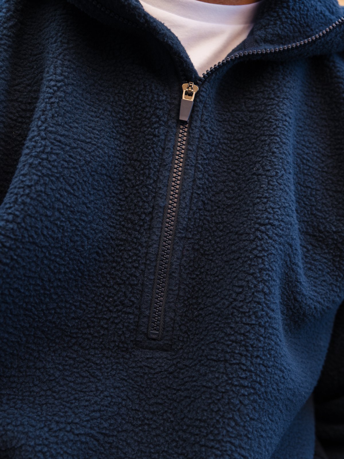 Twentyfour Mode Pile Hood Half Zip Marine