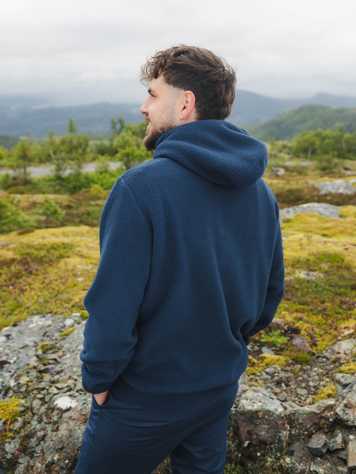 Twentyfour Mode Pile Hood Half Zip Marine