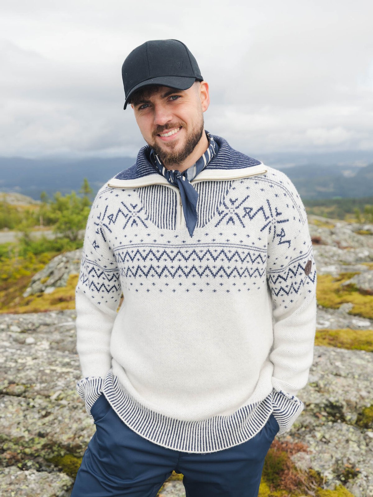 Twentyfour Legacy Half Zip Ullgenser Gråhvit