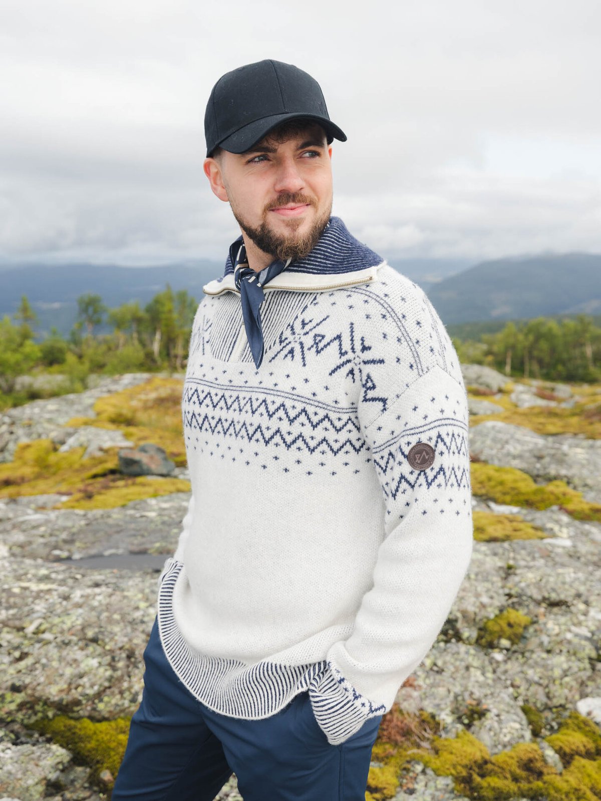 Twentyfour Legacy Half Zip Ullgenser Gråhvit