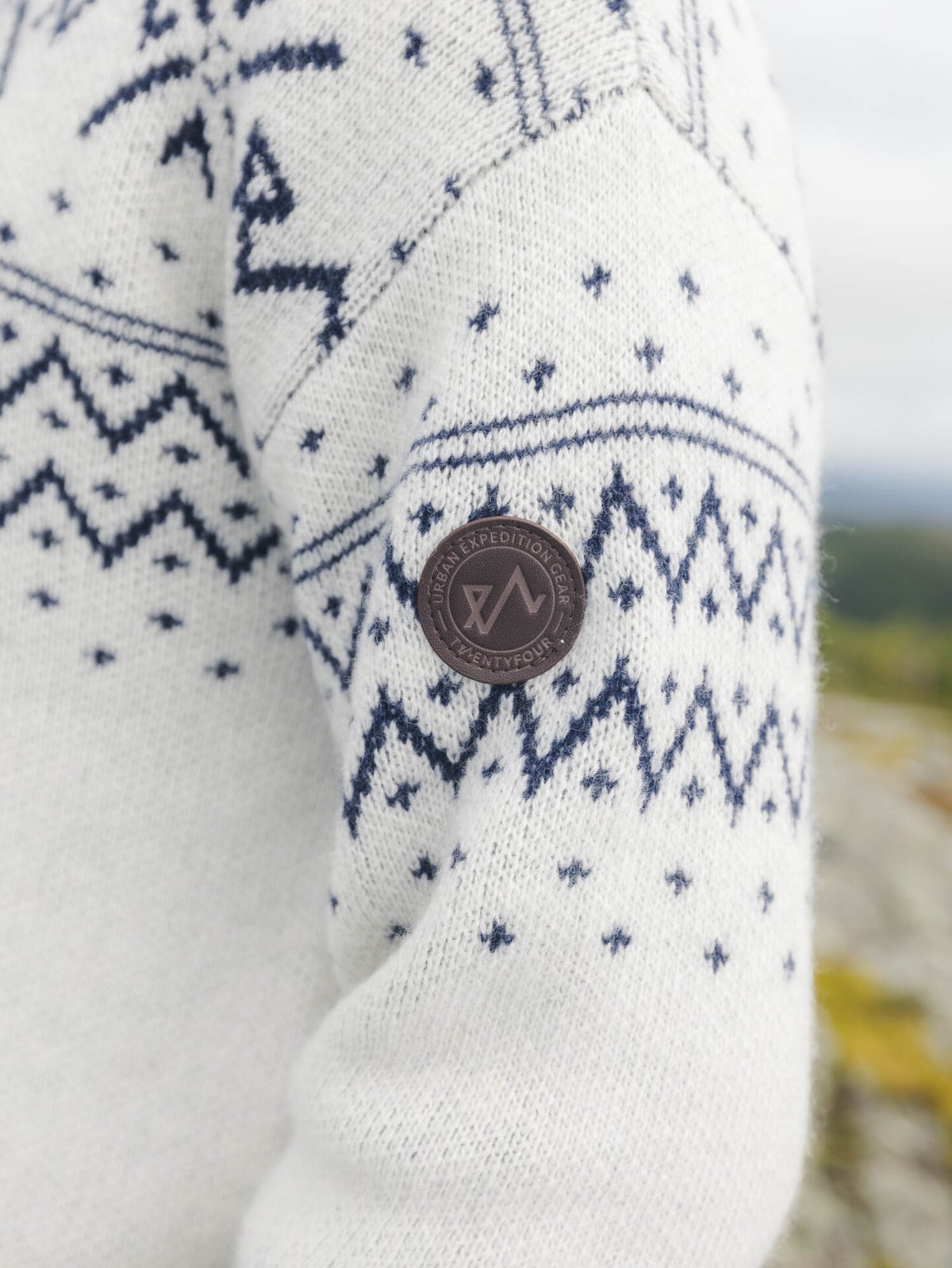 Twentyfour Legacy Half Zip Ullgenser Gråhvit