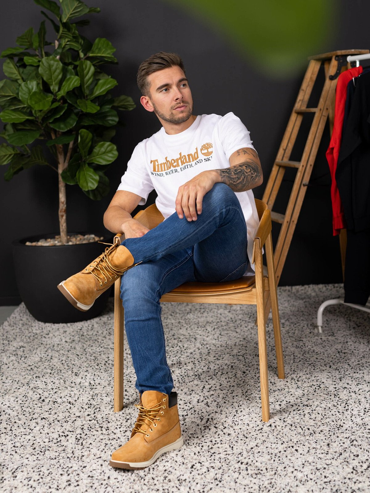 Timberland Short Sleeve Front Graphic Tee White