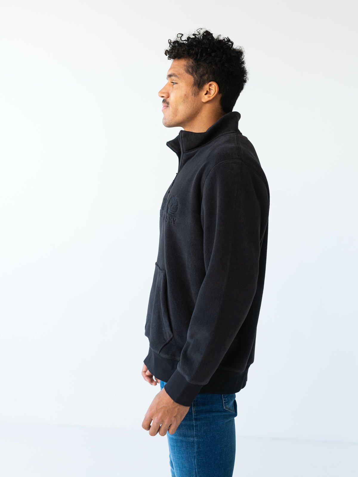Timberland Linear Logo 1/4 Zip Polartec Sweat Black