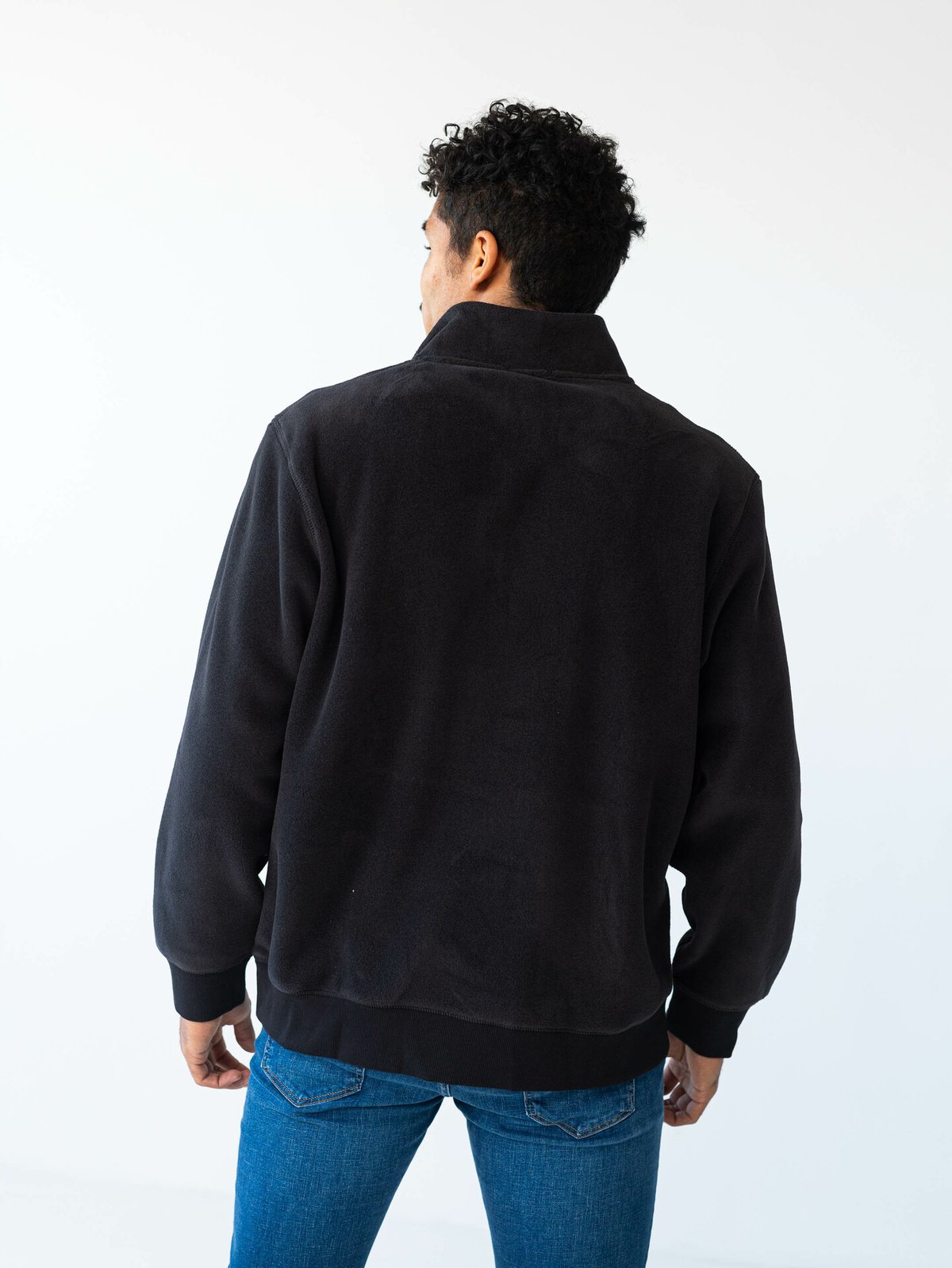 Timberland Linear Logo 1/4 Zip Polartec Sweat Black