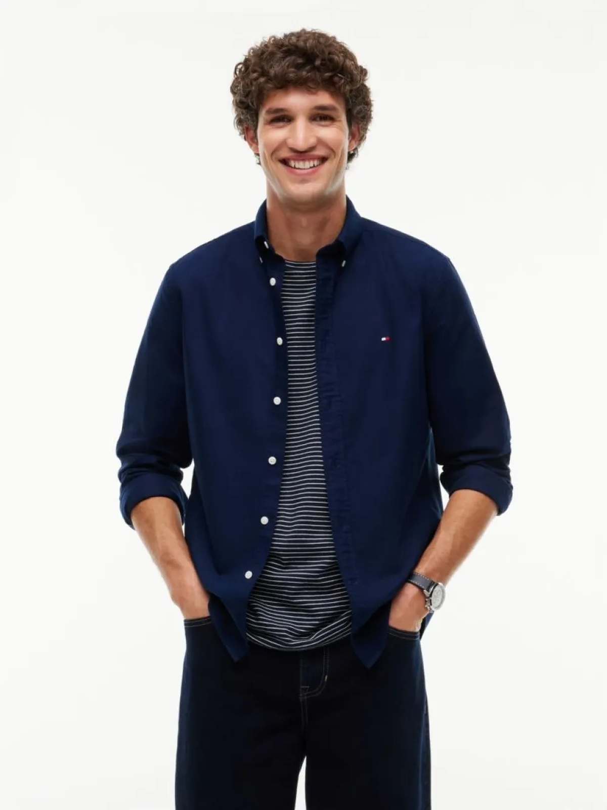 Tommy Hilfiger Solid Heritage Oxford Regular Fit Shirt Preppy Navy / Desert Sky Solid