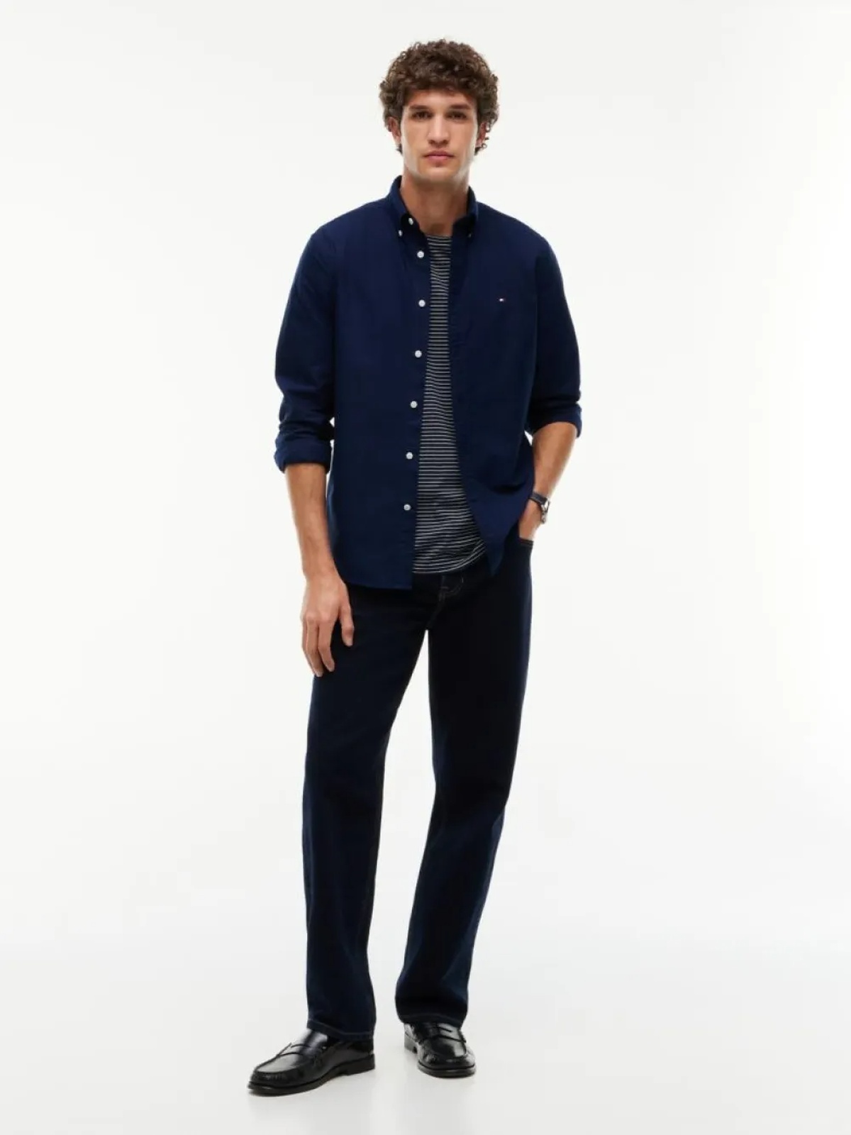 Tommy Hilfiger Solid Heritage Oxford Regular Fit Shirt Preppy Navy / Desert Sky Solid