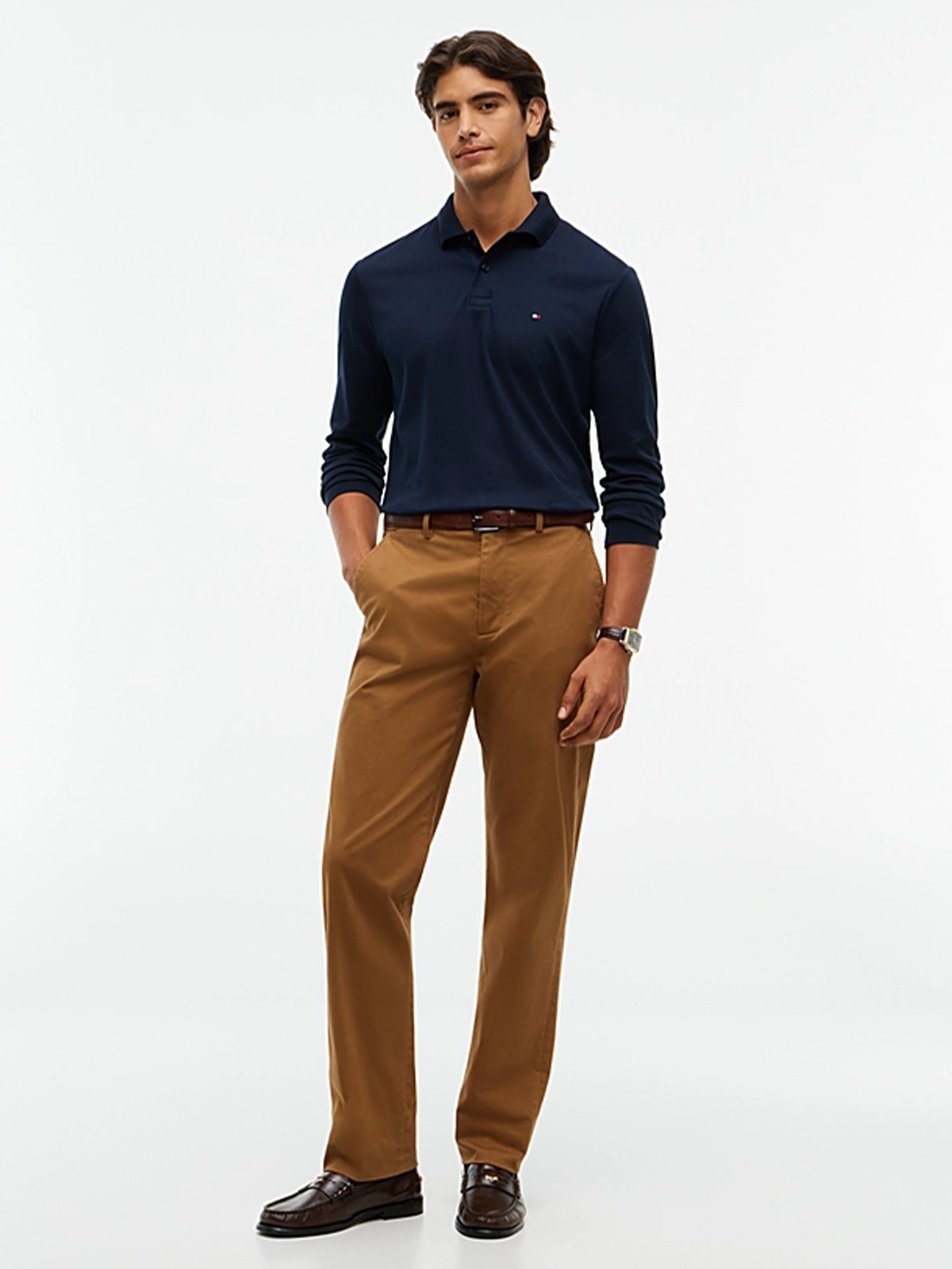 Tommy Hilfiger Liquid Cotton Regular Fit Long Sleeve Polo Blå
