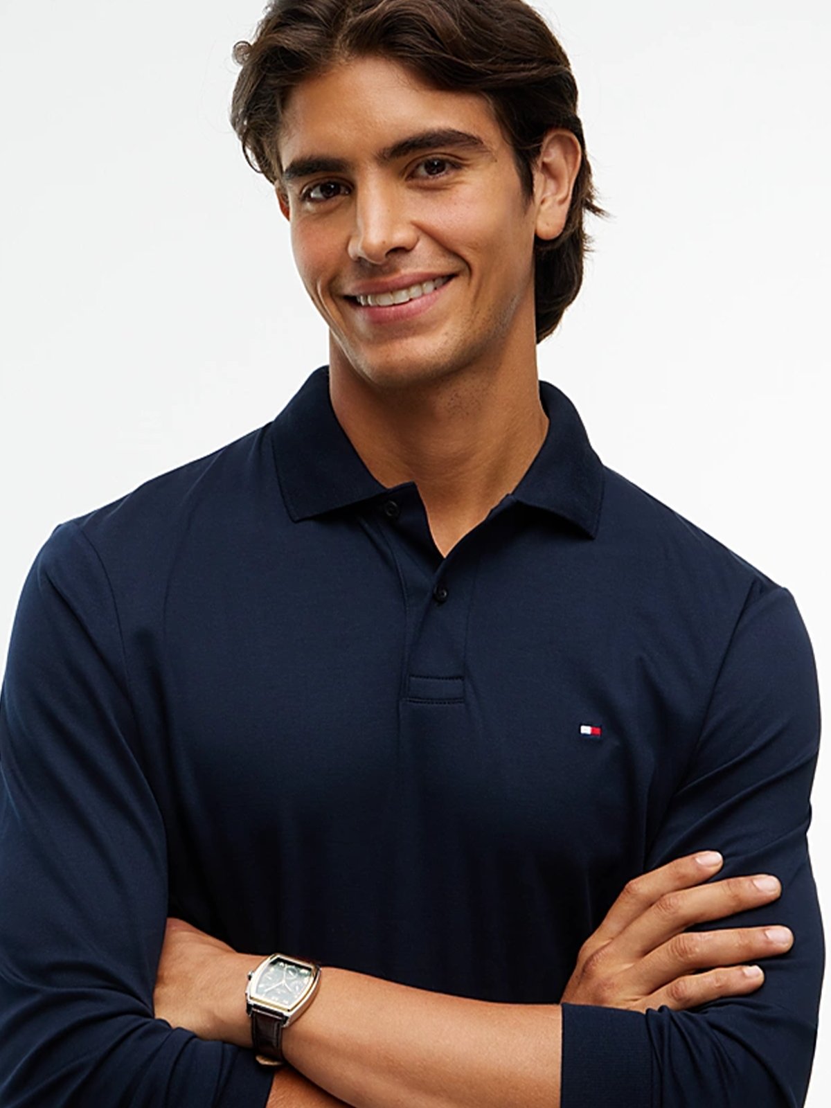 Tommy Hilfiger Liquid Cotton Regular Fit Long Sleeve Polo Blå