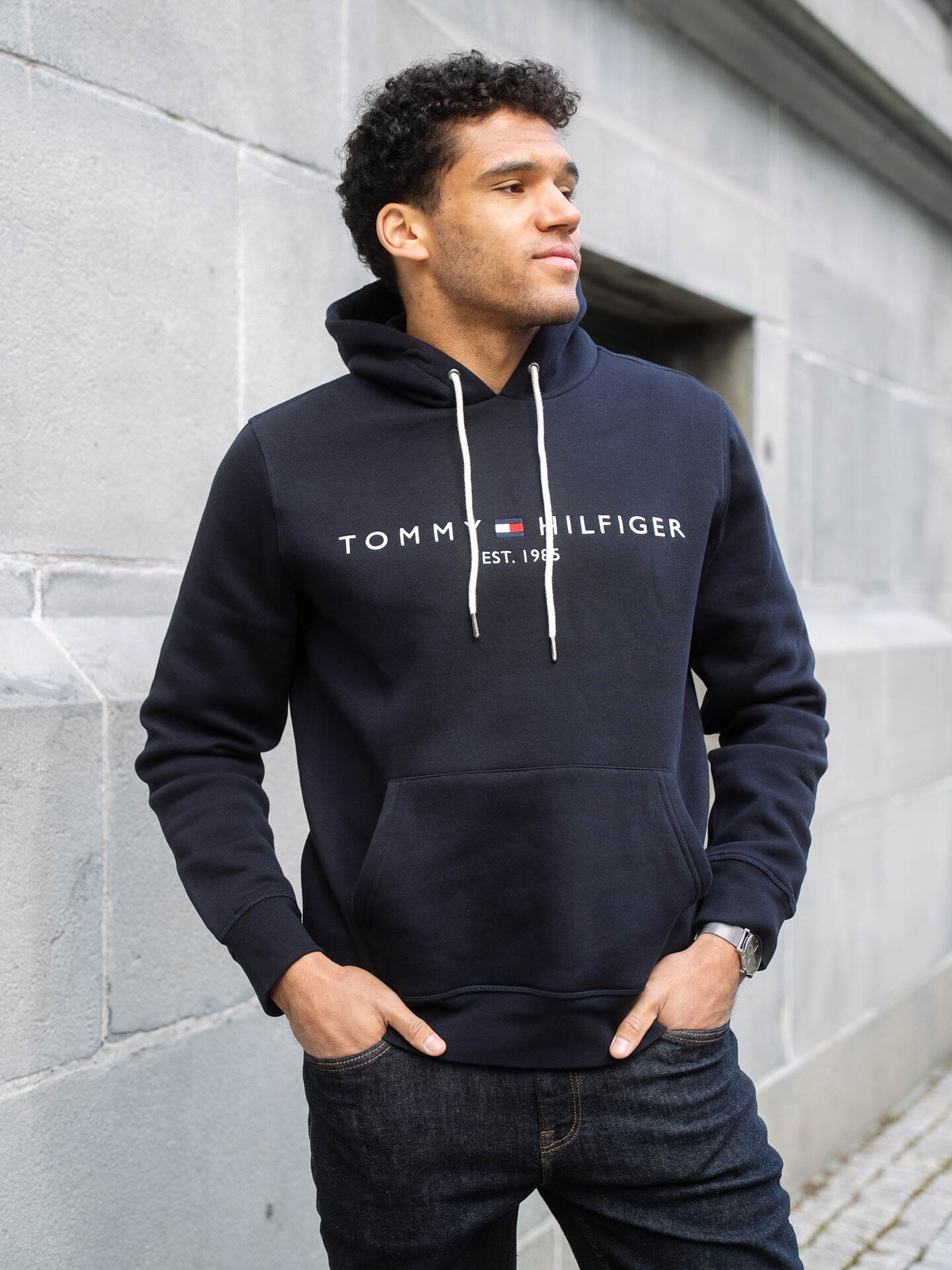 Tommy Hilfiger Core Tommy Logo Hoody Sky Captain