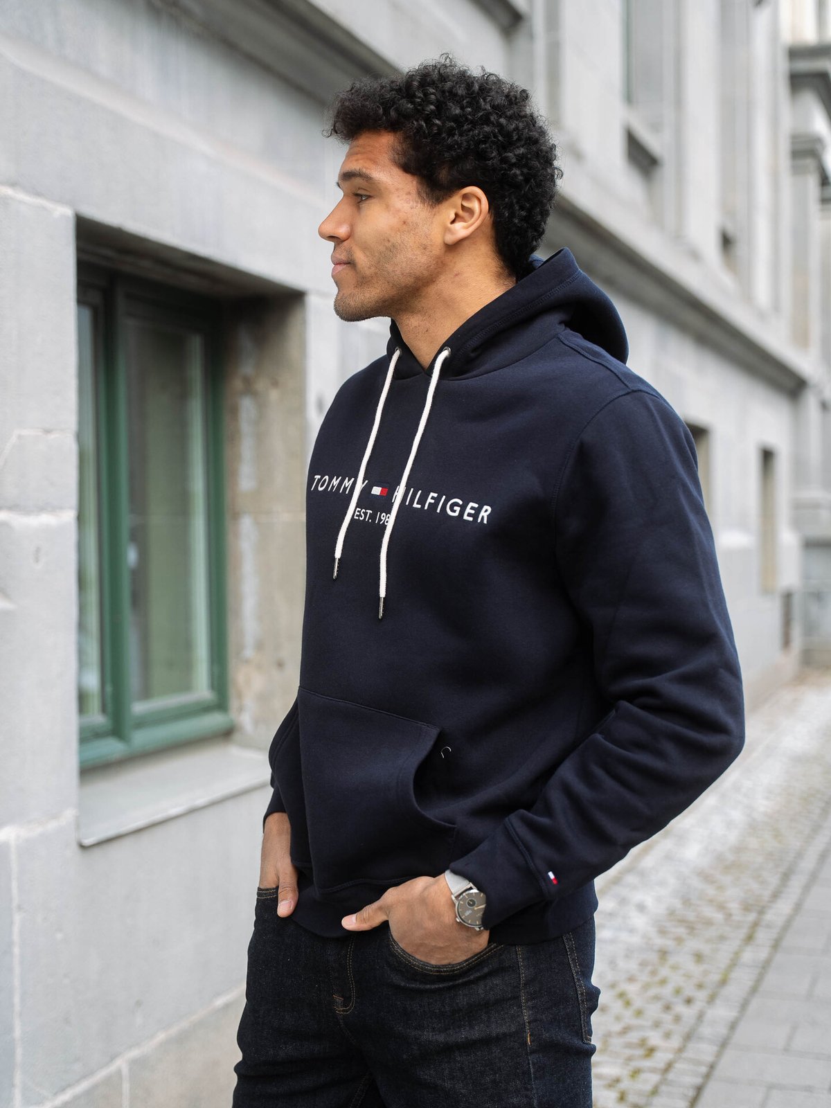 Tommy Hilfiger Core Tommy Logo Hoody Sky Captain