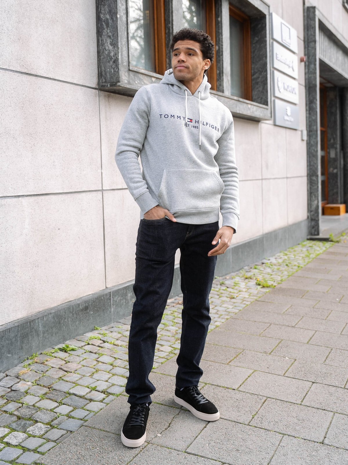 Tommy Hilfiger Core Tommy Logo Hoody Cloud Htr