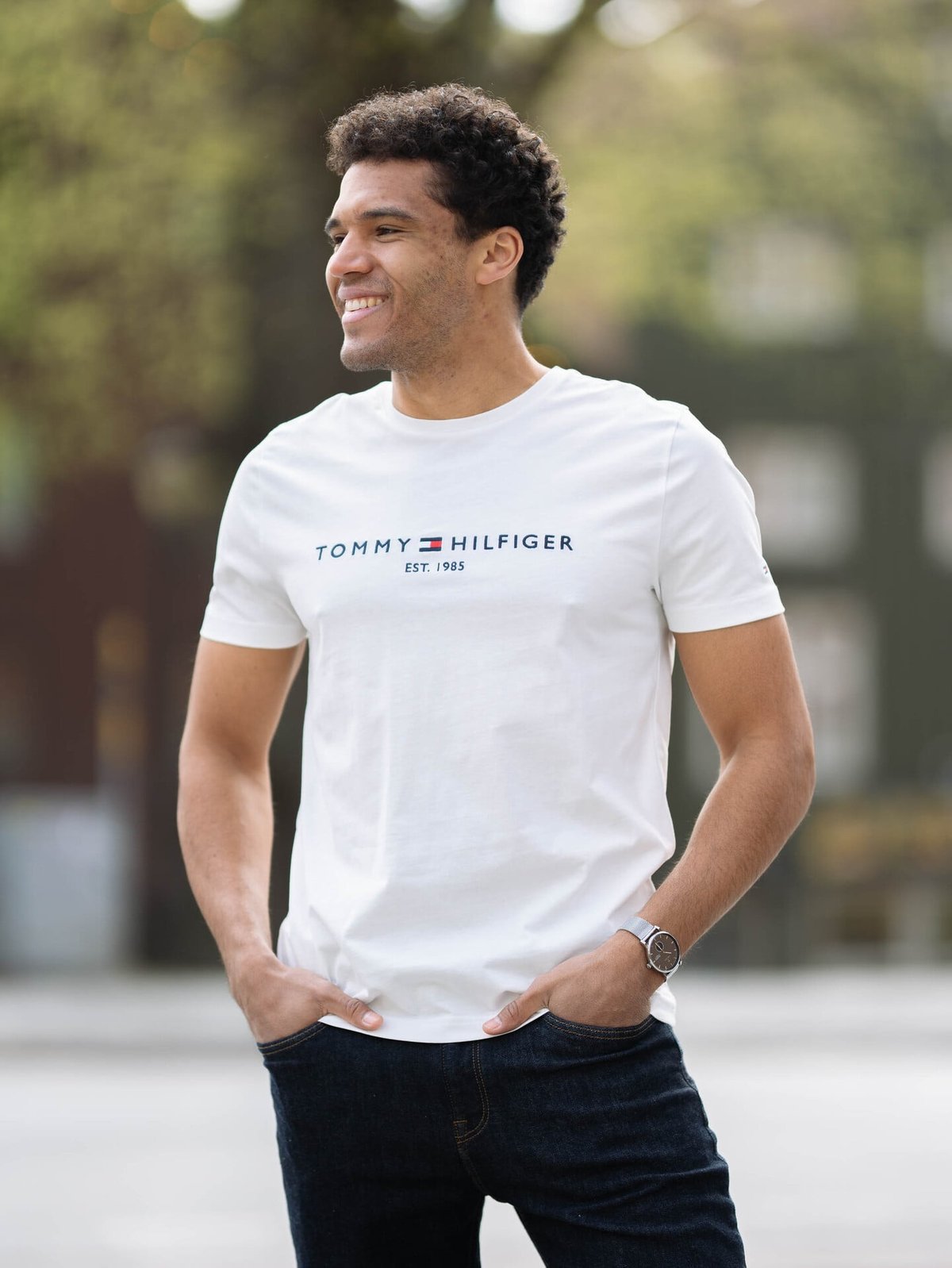 Tommy Hilfiger Core Tommy Logo Tee Snow White