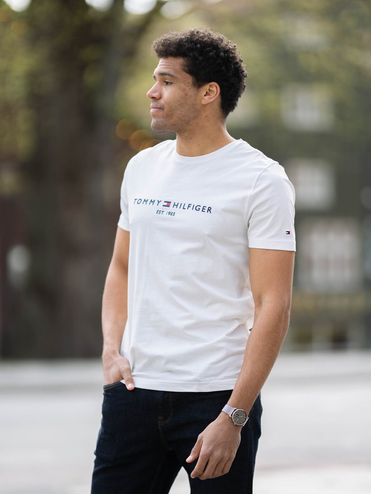Tommy Hilfiger Core Tommy Logo Tee Snow White