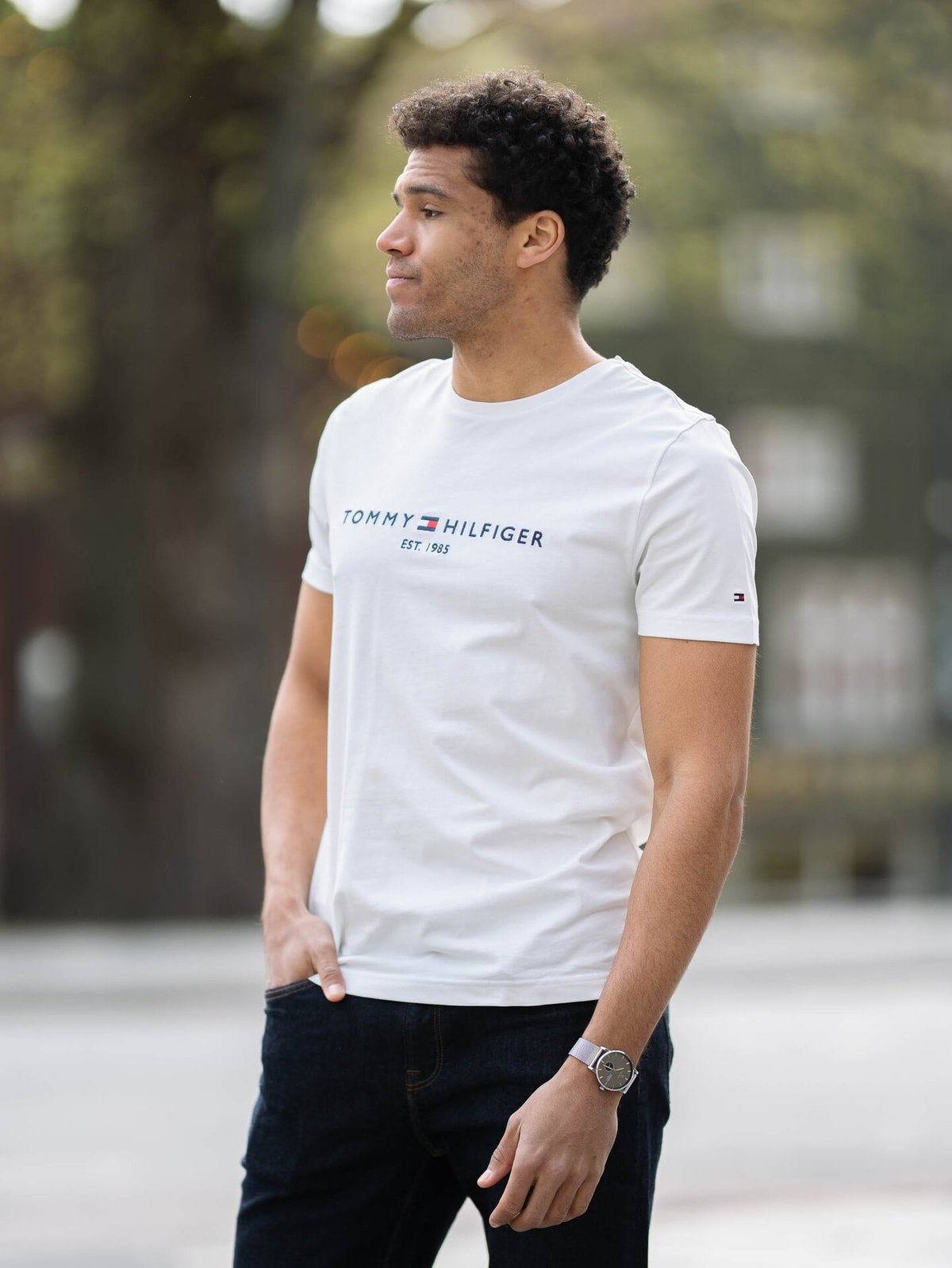 Tommy Hilfiger Core Tommy Logo Tee Snow White
