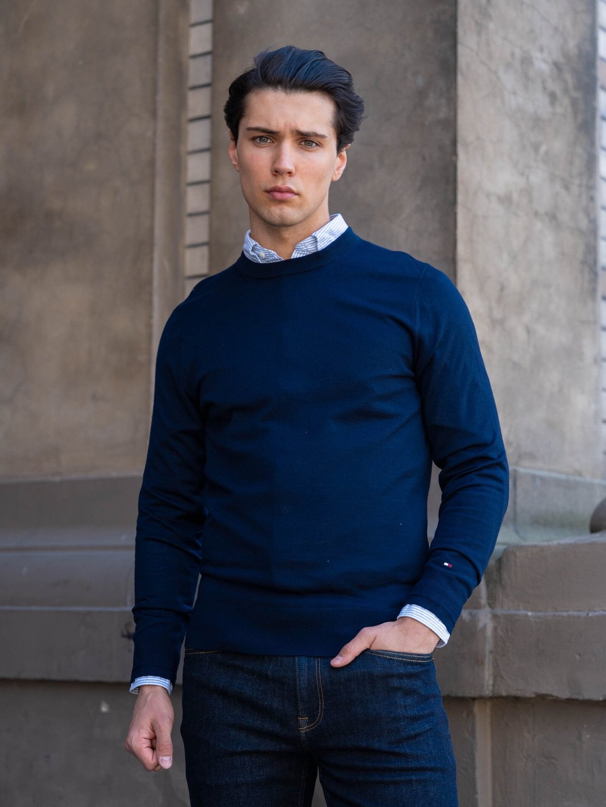 Tommy Hilfiger DC Fine Gauge Merino Crew Neck Desert Sky