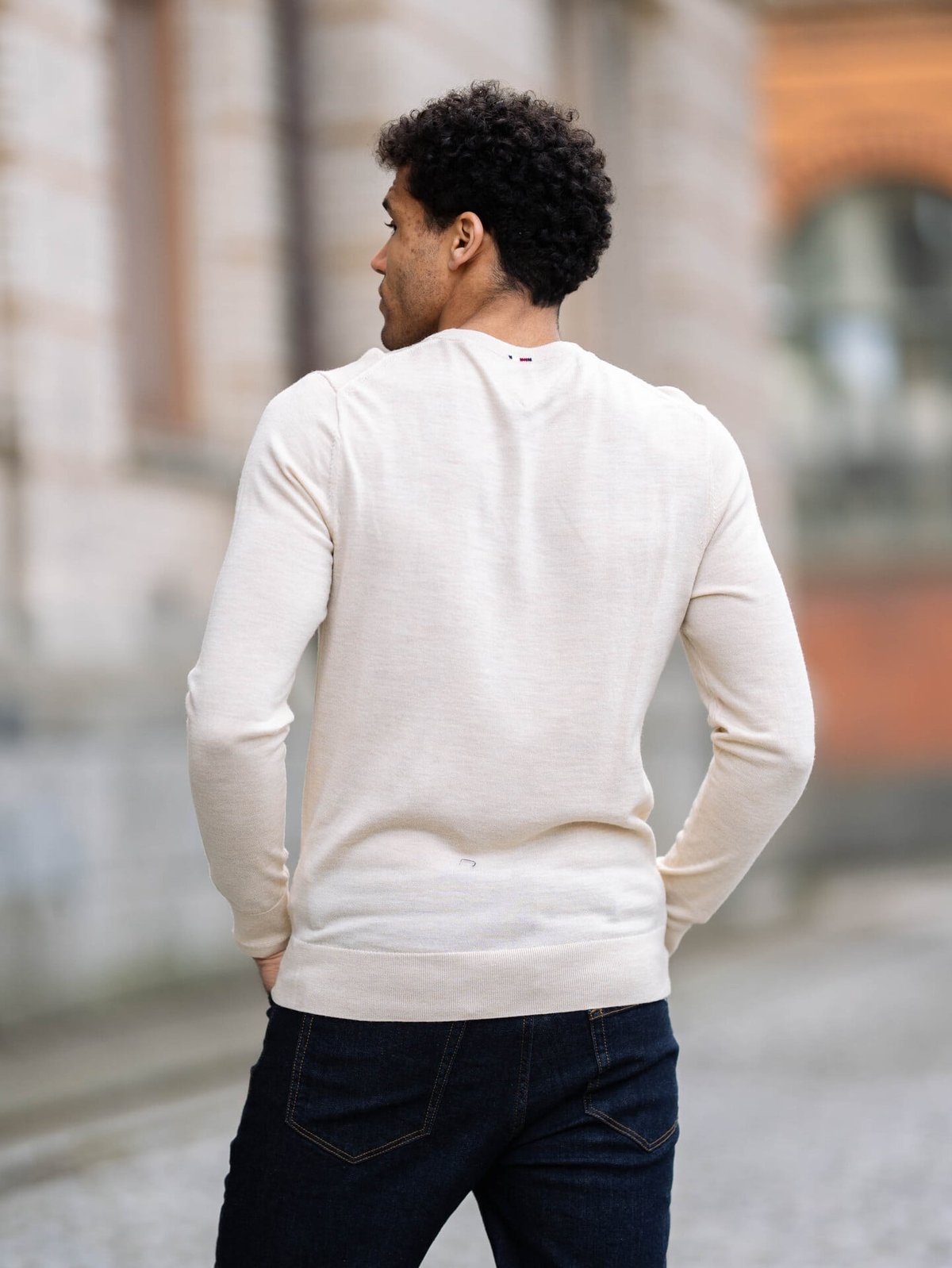 Tommy Hilfiger DC Fine Gauge Merino Crew Neck Beige