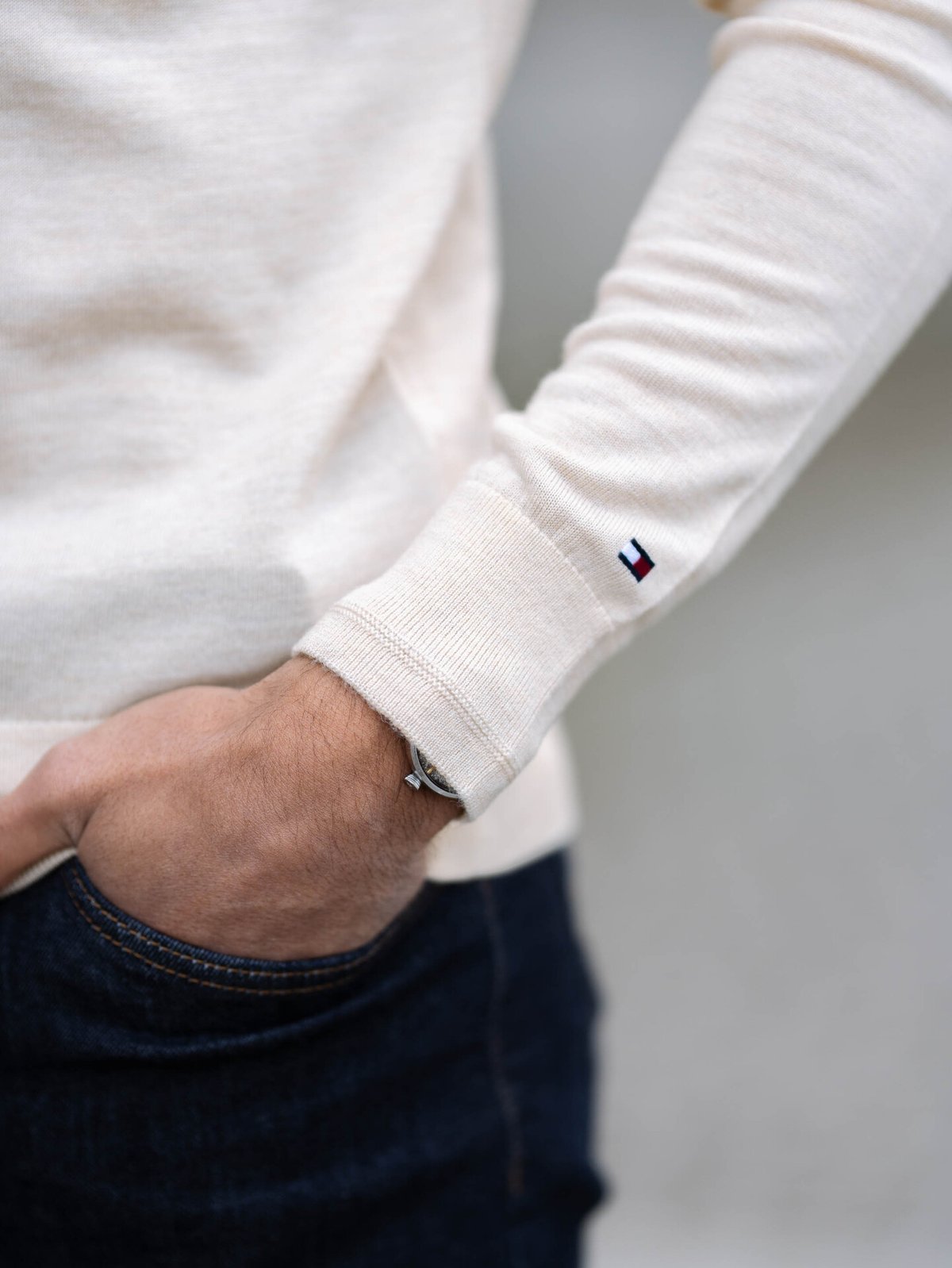 Tommy Hilfiger DC Fine Gauge Merino Crew Neck Beige