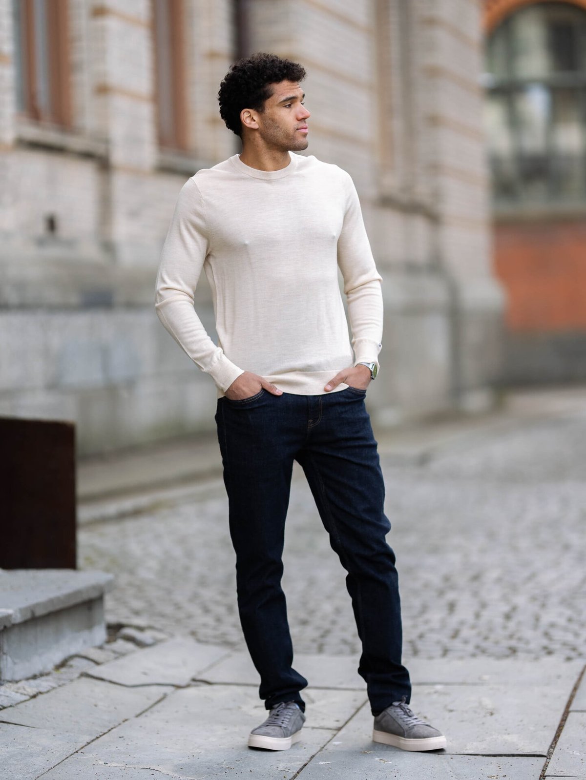 Tommy Hilfiger DC Fine Gauge Merino Crew Neck Beige