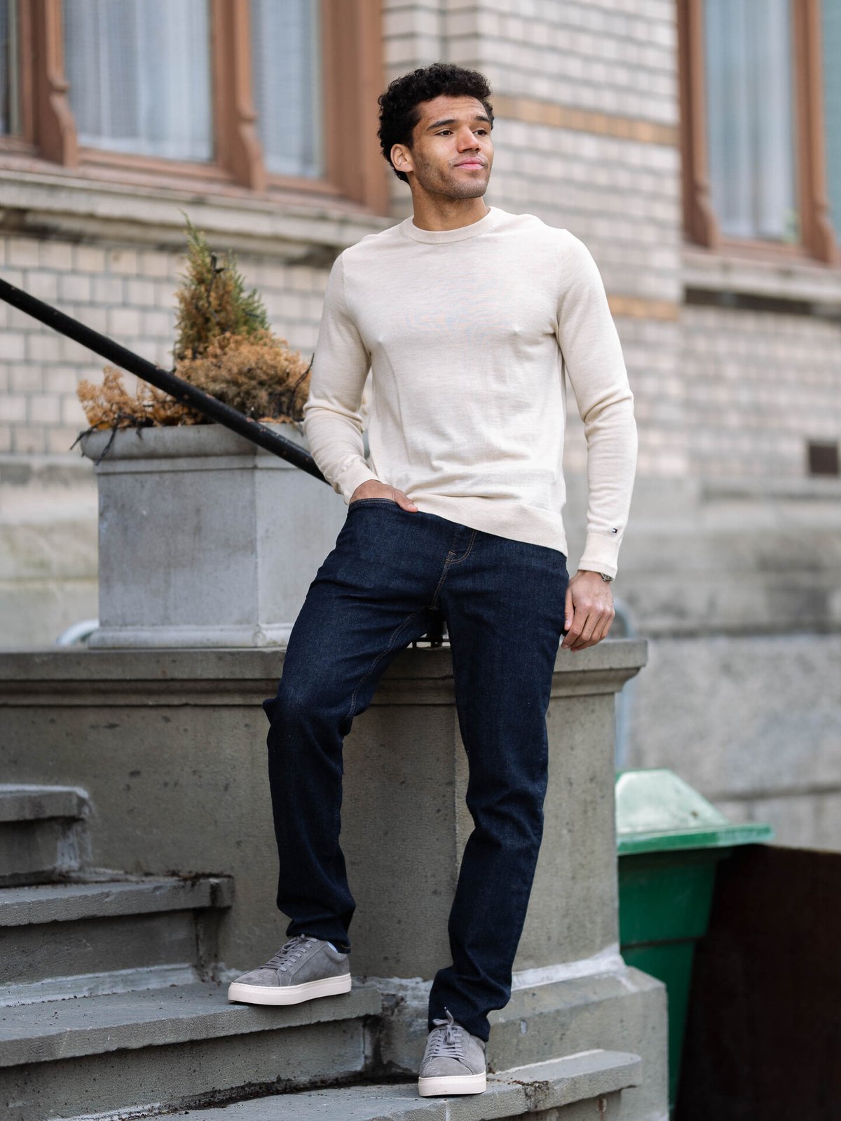 Tommy Hilfiger DC Fine Gauge Merino Crew Neck Beige
