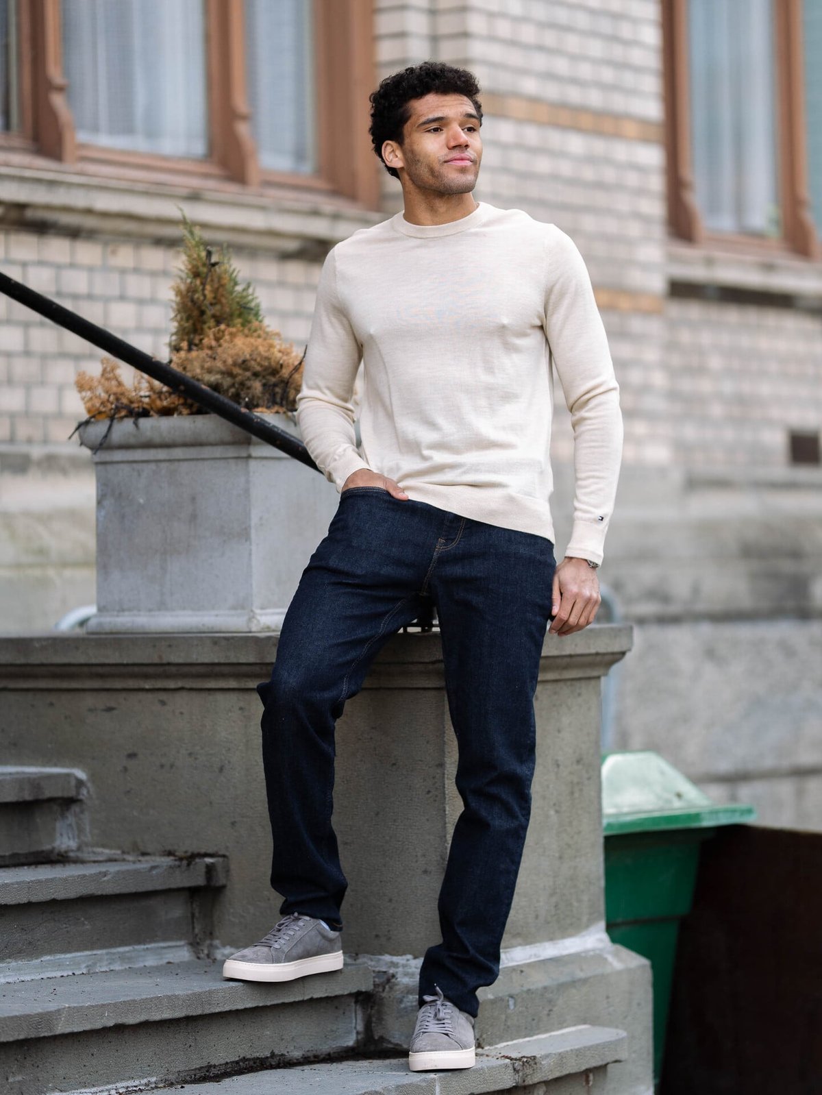 Tommy Hilfiger DC Fine Gauge Merino Crew Neck Beige