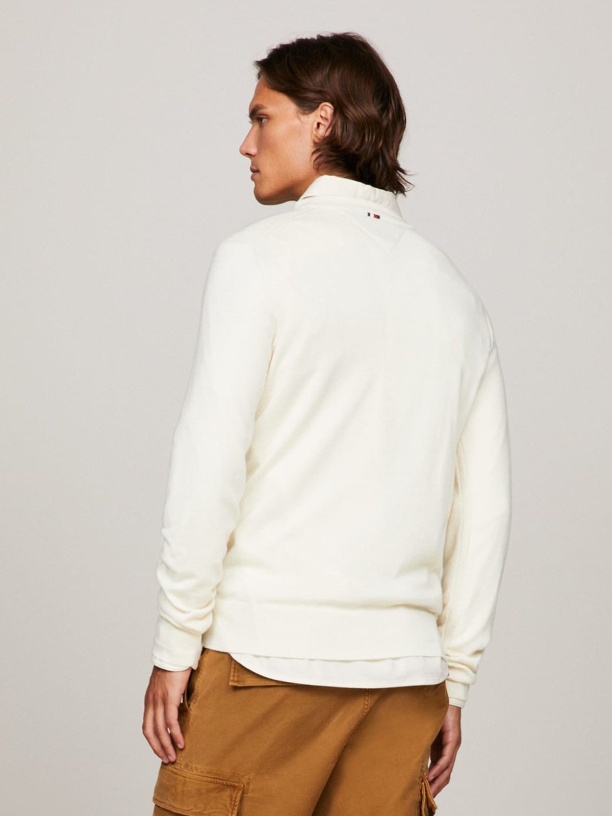 Tommy Hilfiger DC Fine Gauge Merino Crew Neck Ecru