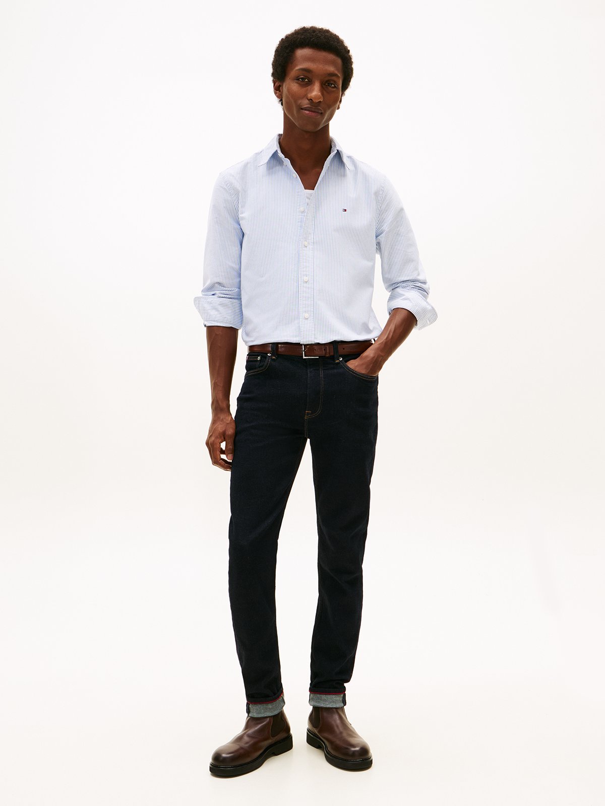 Tommy Hilfiger Heritage Oxford Stripe Regular Fit Shirt Blå