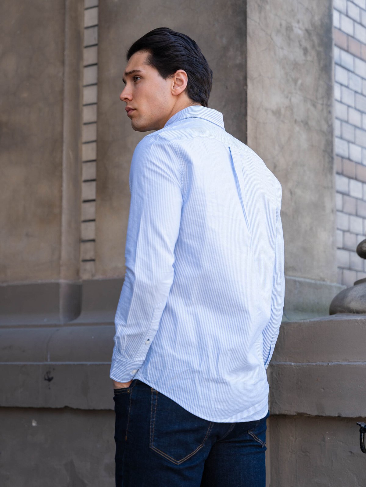 Tommy Hilfiger Heritage Oxford Stripe Regular Fit Shirt Blå