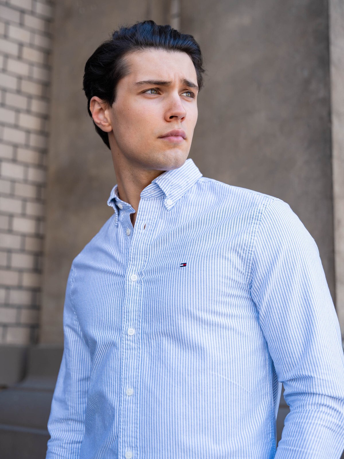 Tommy Hilfiger Heritage Oxford Stripe Regular Fit Shirt Blå