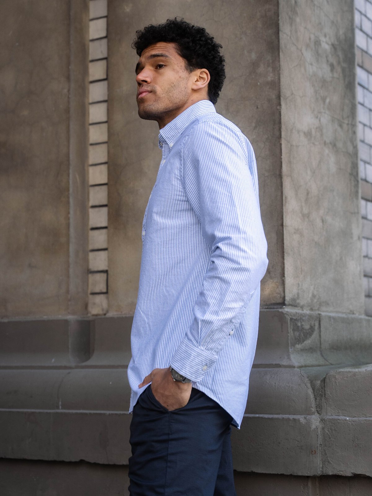 Tommy Hilfiger Heritage Oxford Stripe Regular Fit Shirt Royal Blue / White