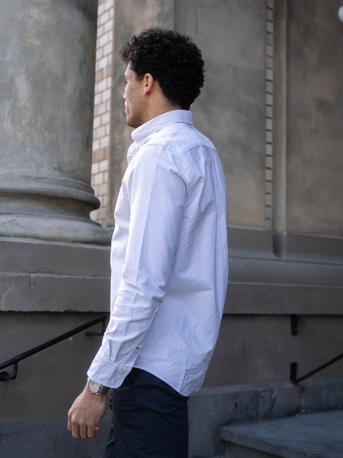 Tommy Hilfiger Heritage Oxford Stripe Regular Fit Shirt Classic Khaki / White