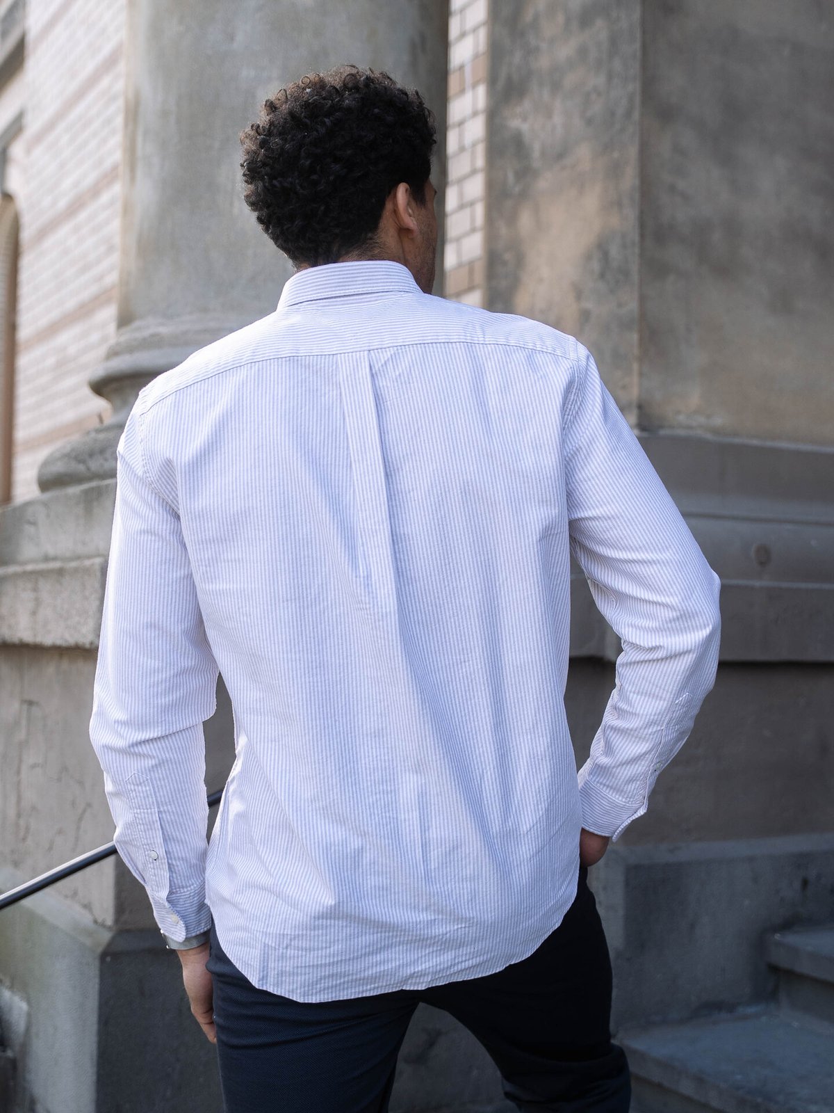 Tommy Hilfiger Heritage Oxford Stripe Regular Fit Shirt Classic Khaki / White