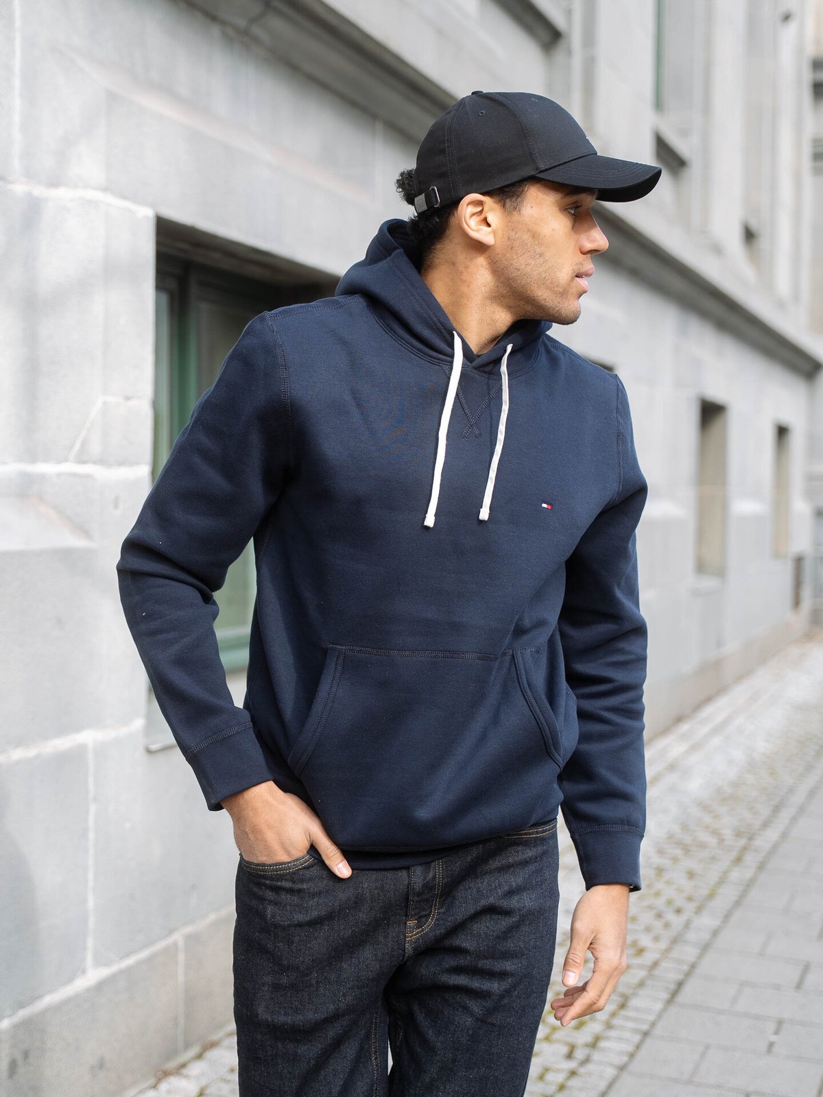 Tommy Hilfiger Essential Fleece Hoody Navy Blue