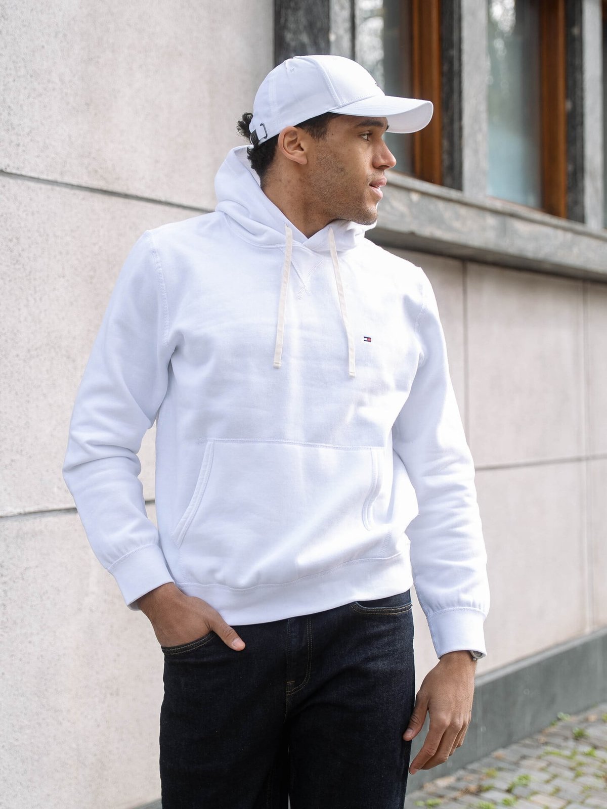 Tommy Hilfiger Essential Fleece Hoody White