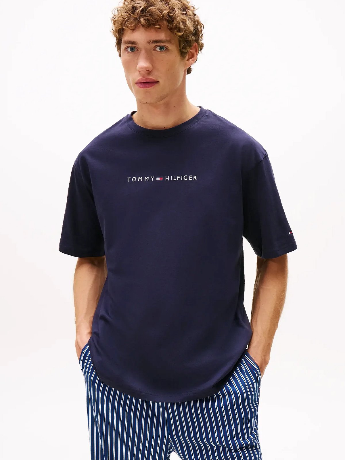 Tommy Hilfiger Short Sleeve Tee Cont. Logo Desert Sky