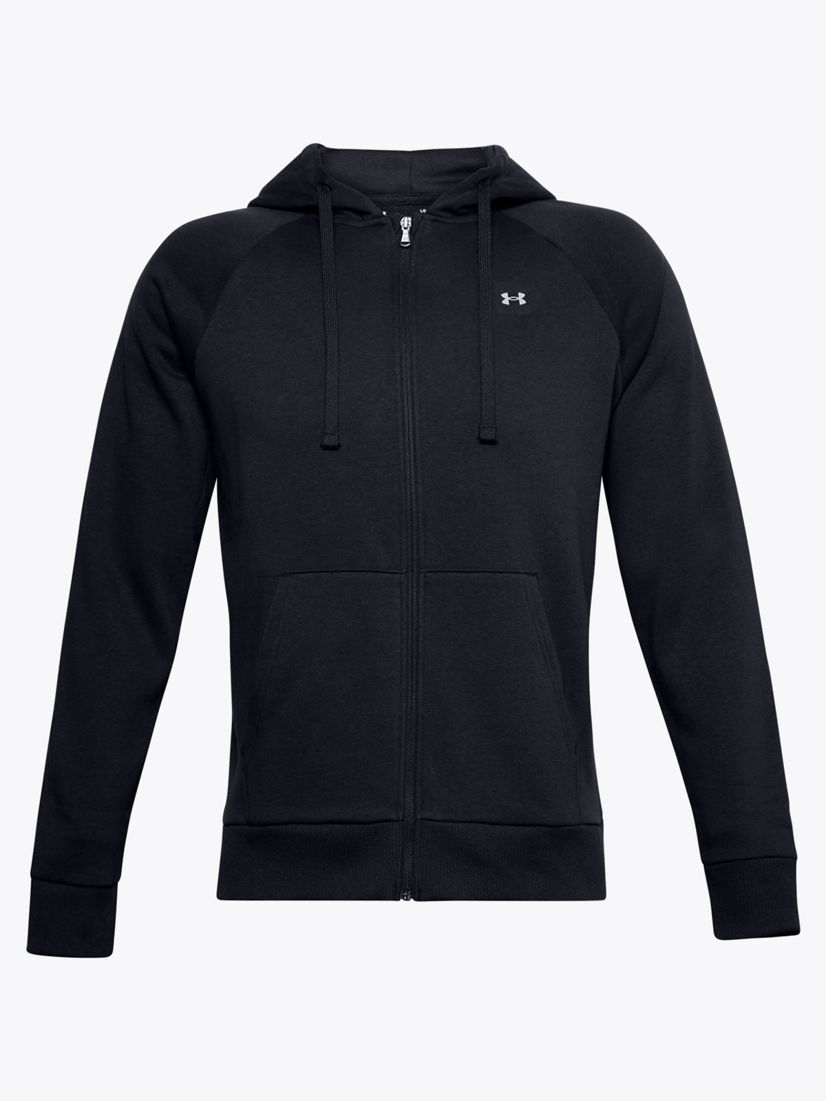 Under Armour Rival Fleece Full Zip Hoodie Black / Onyx White