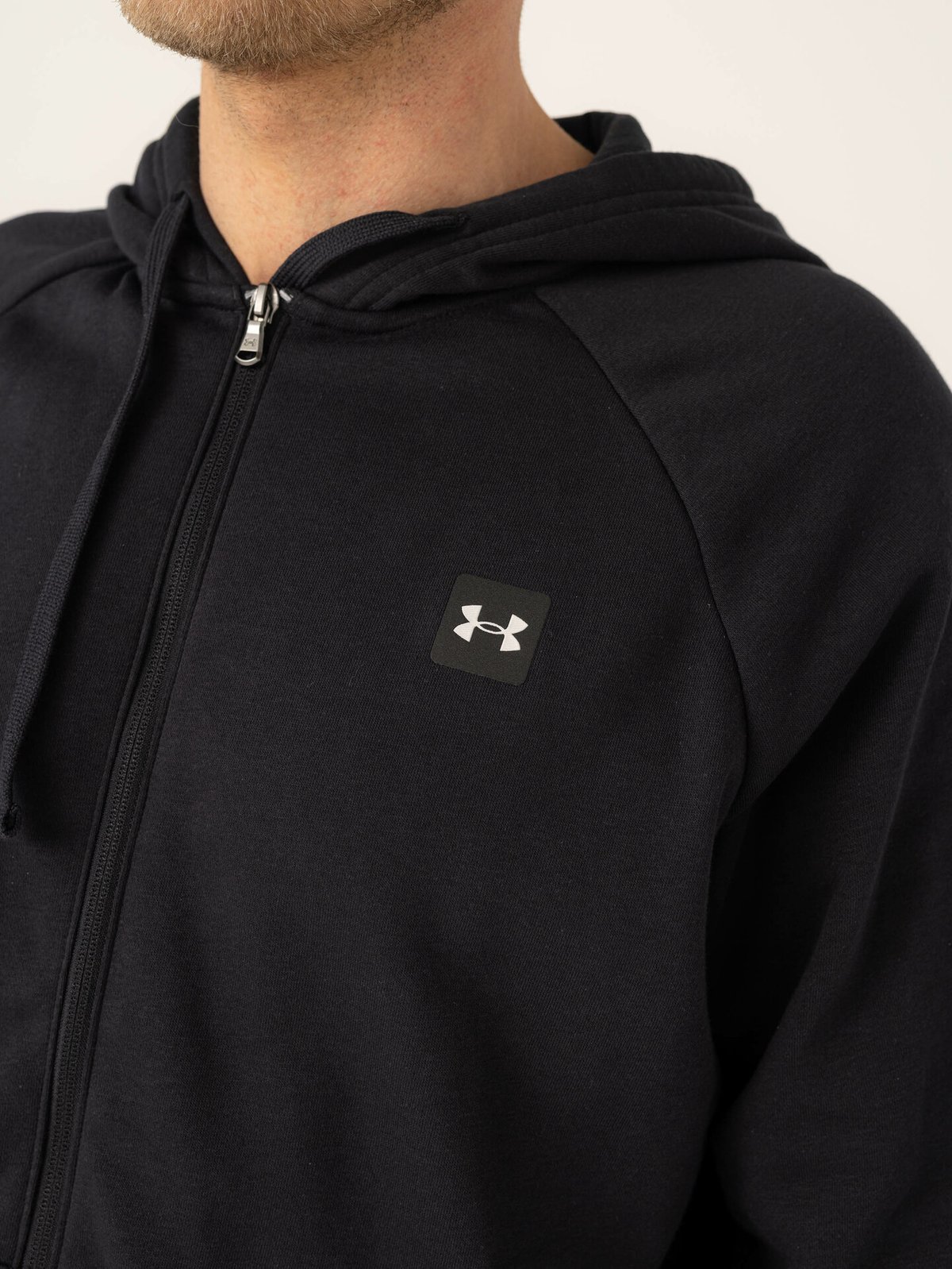 Under Armour Rival Fleece Full Zip Hoodie Black / Onyx White