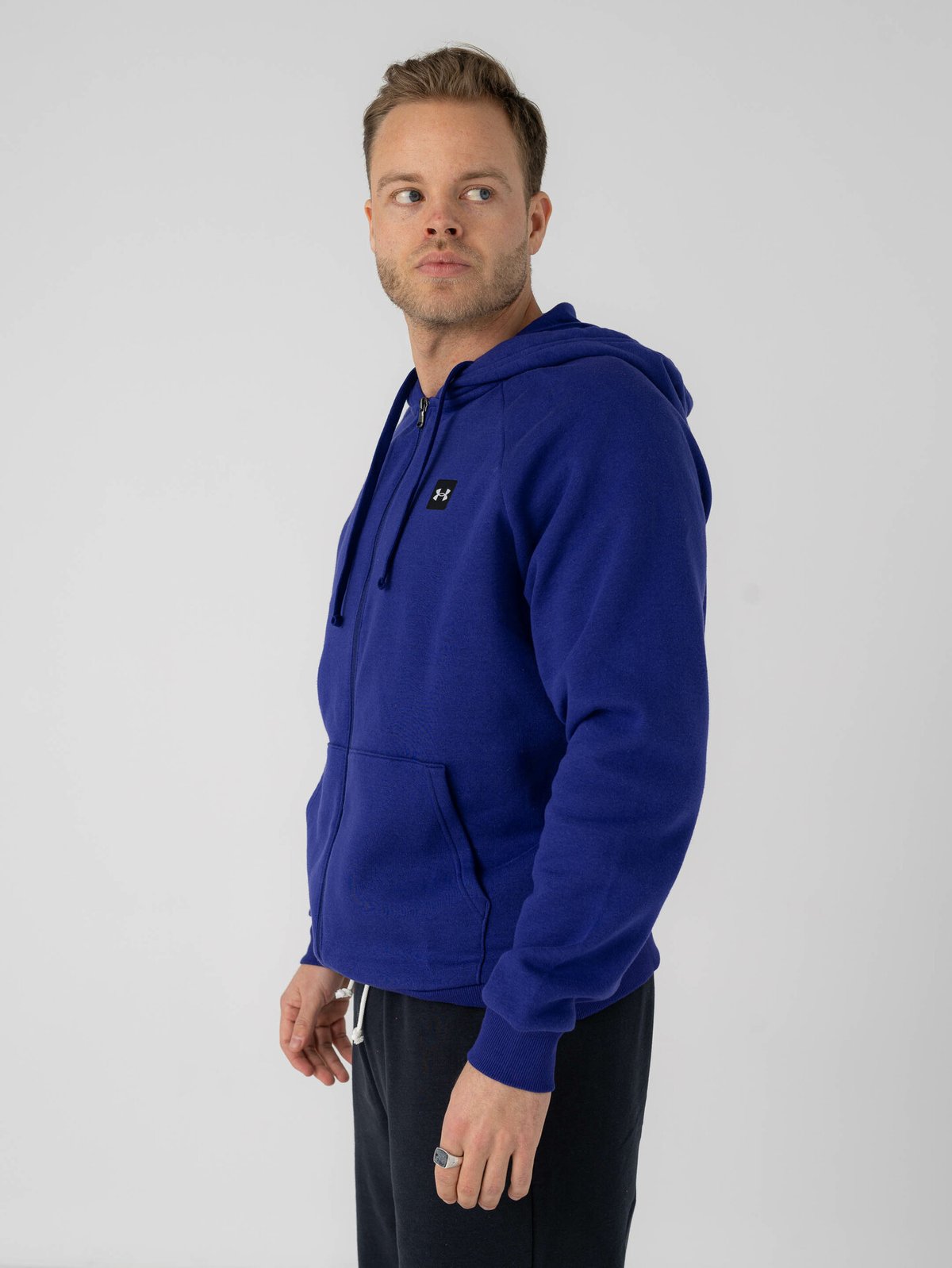 Under Armour Rival Fleece Full Zip Hoodie Sonar Blue / Onyx White