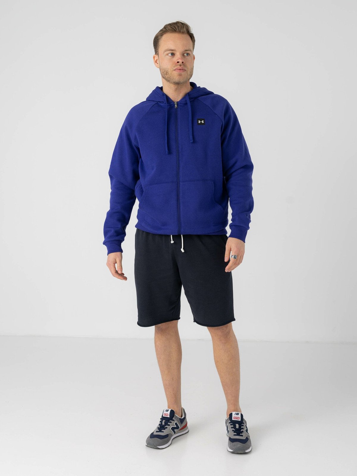 Under Armour Rival Fleece Full Zip Hoodie Sonar Blue / Onyx White