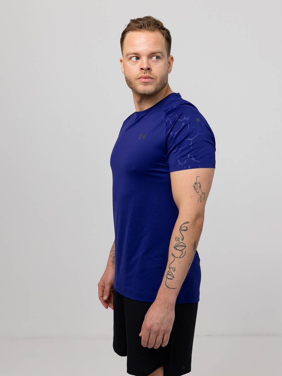 Under Armour Rush Emboss Short Sleeve Tee Sonar Blue / Black