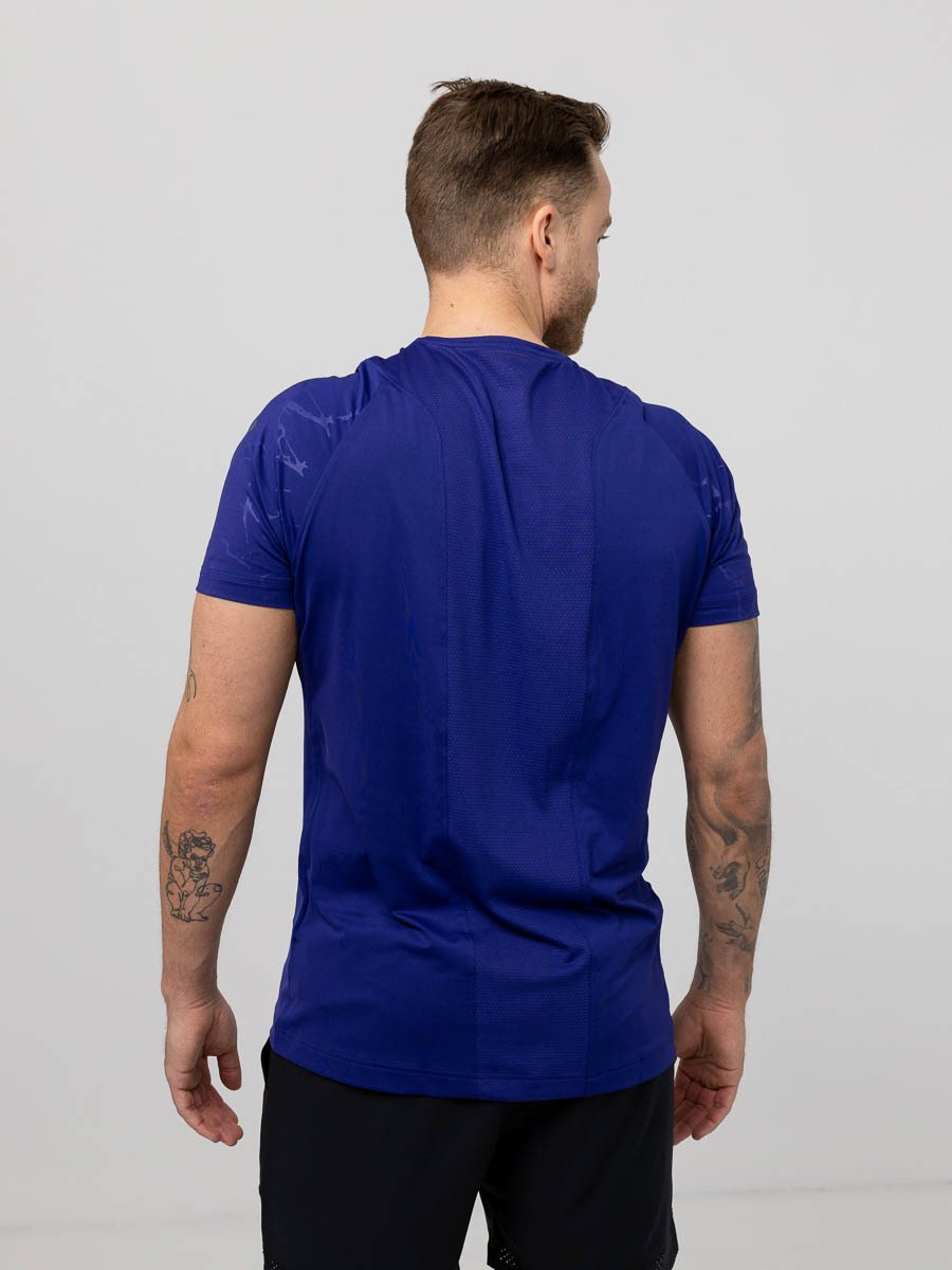 Under Armour Rush Emboss Short Sleeve Tee Sonar Blue / Black