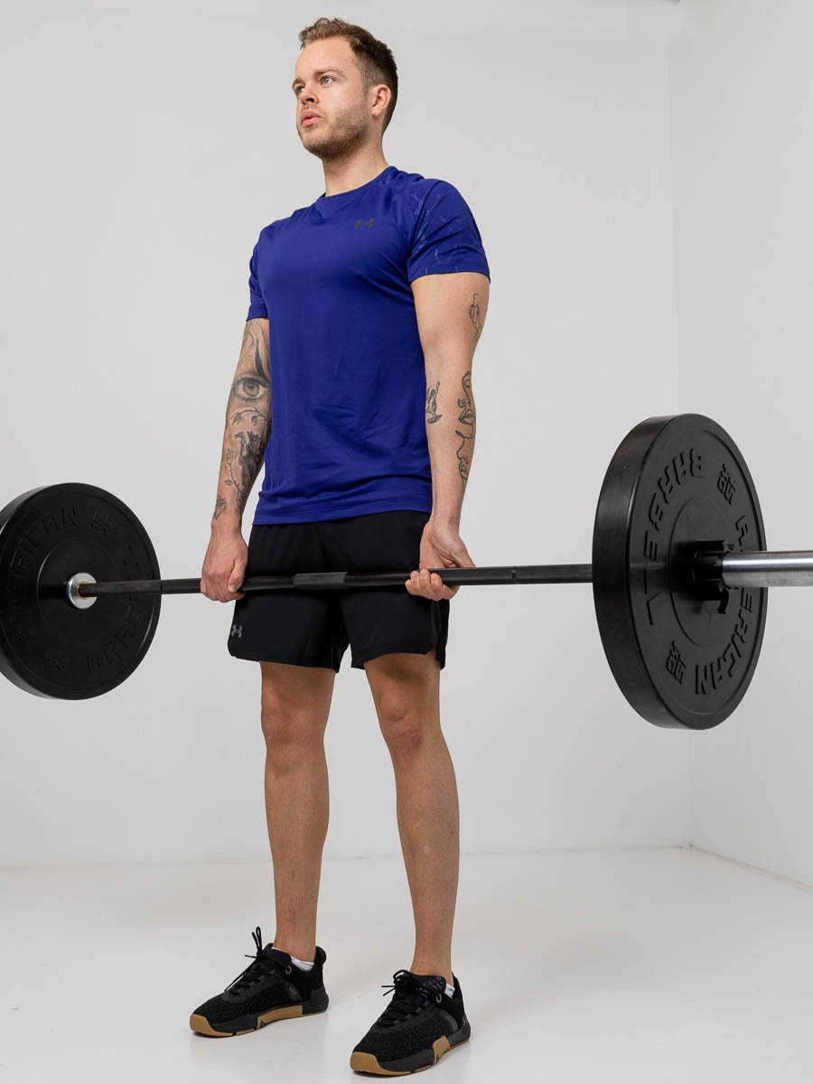 Under Armour Rush Emboss Short Sleeve Tee Sonar Blue / Black