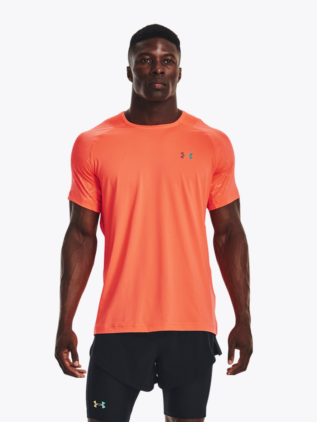 Under Armour Rush Emboss Short Sleeve Tee After Burn / Black