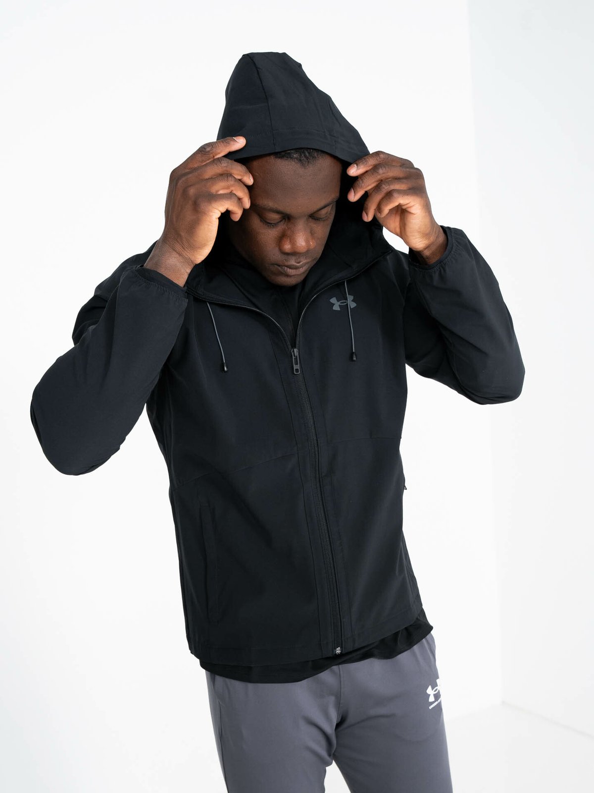 Under Armour Stretch Woven Windbreaker Black / Pitch Gray