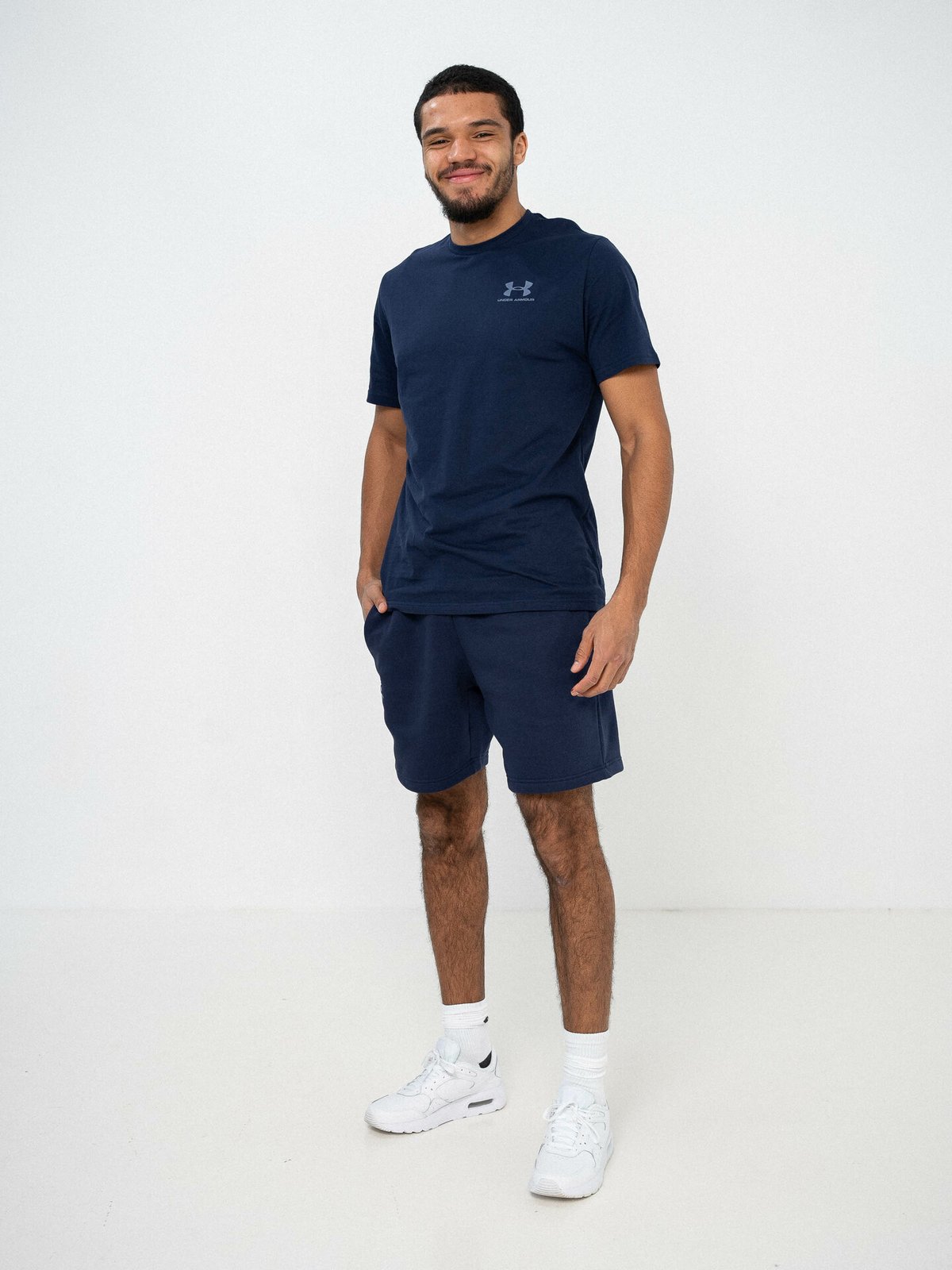Under Armour Essential Fleece Shorts Midnight Navy / White