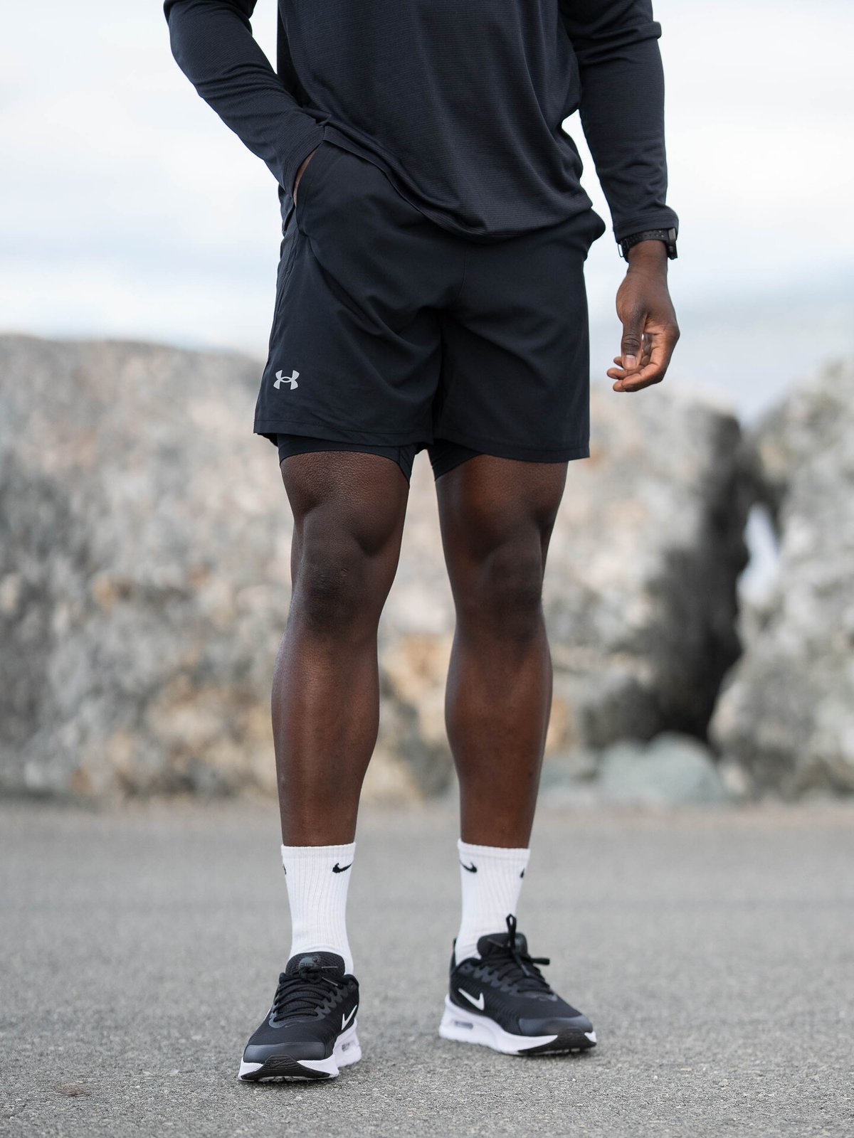 Under Armour Launch 7" 2-in-1 Shorts Black / Reflective Silver