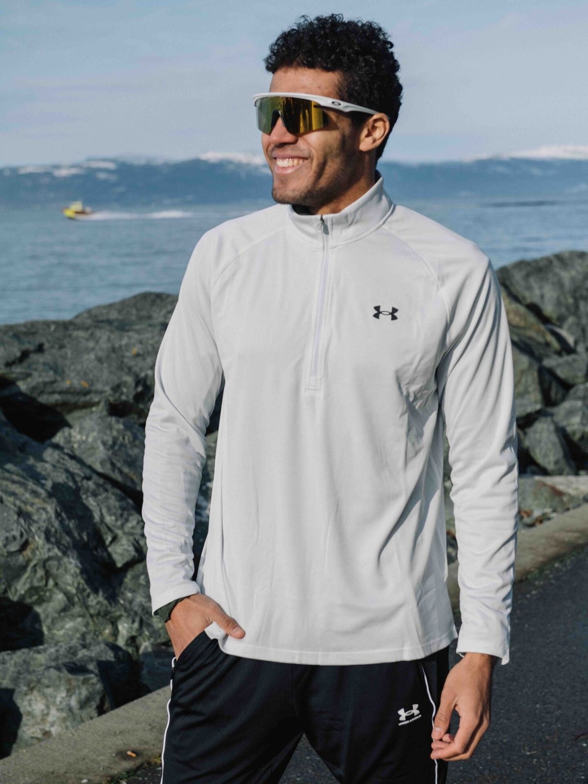Under Armour Tech Textured 1/2 Zip Distant Gray / Black