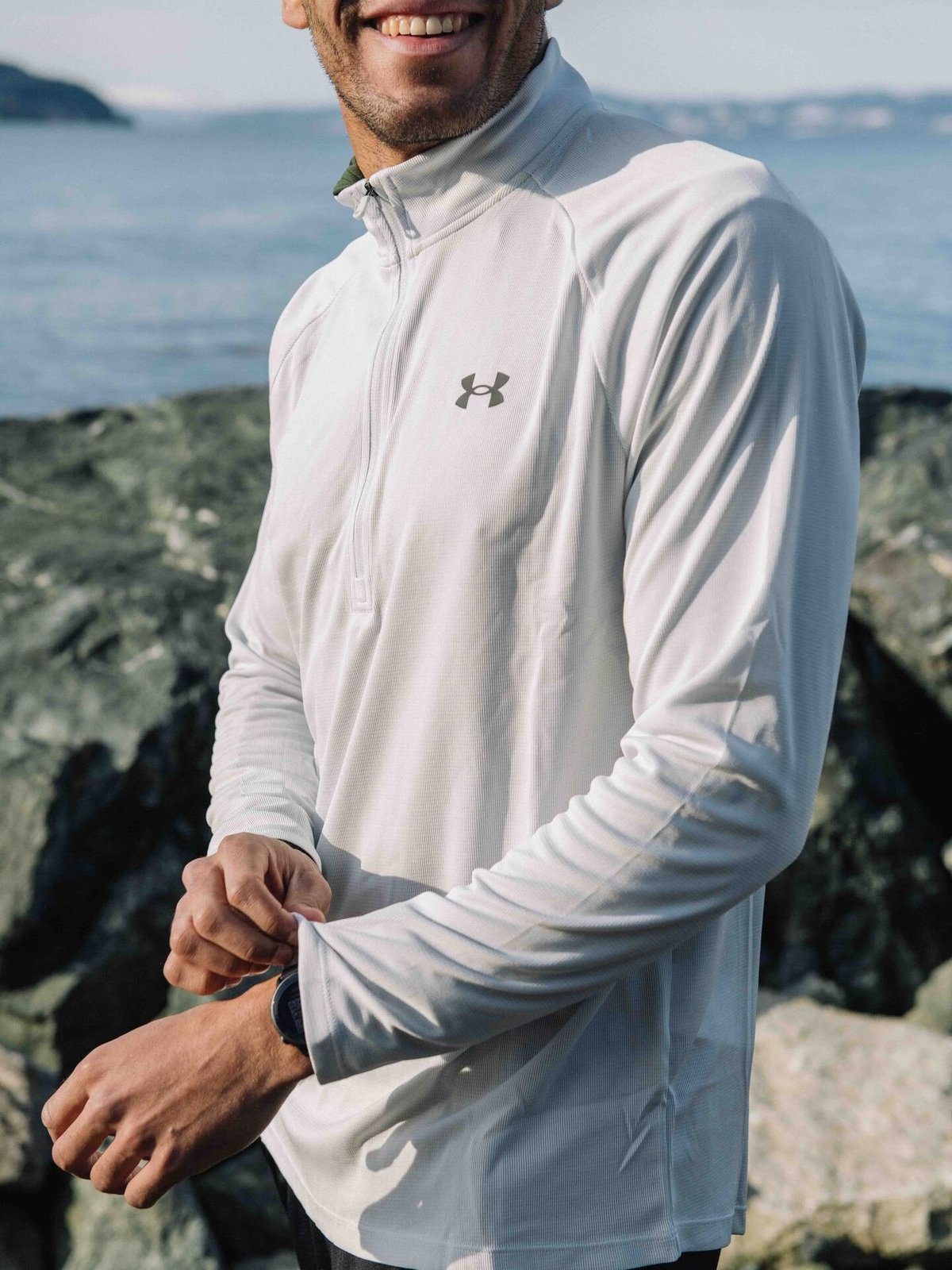 Under Armour Tech Textured 1/2 Zip Distant Gray / Black