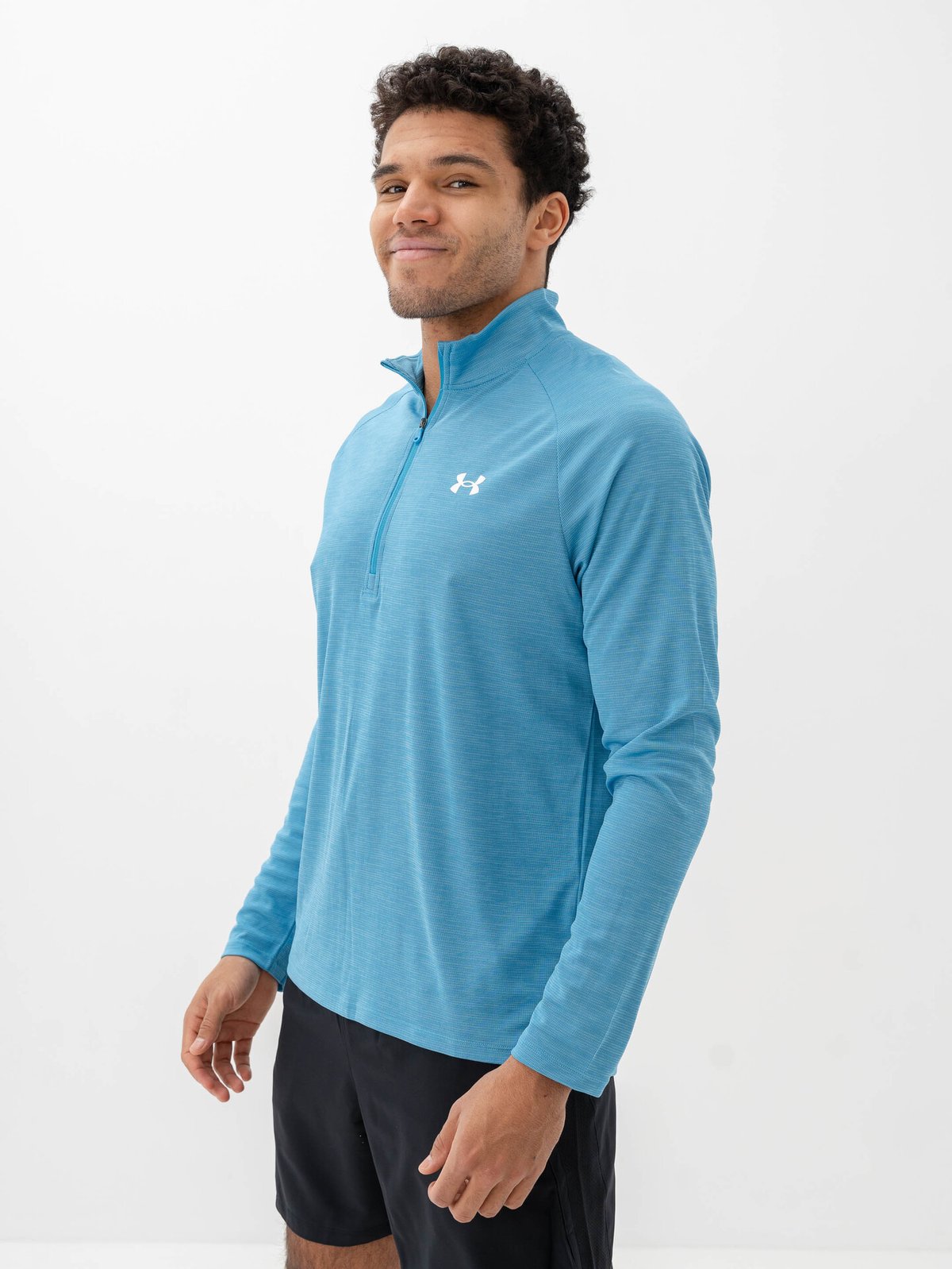 Under Armour Tech Textured 1/2 Zip Ether Blue / White