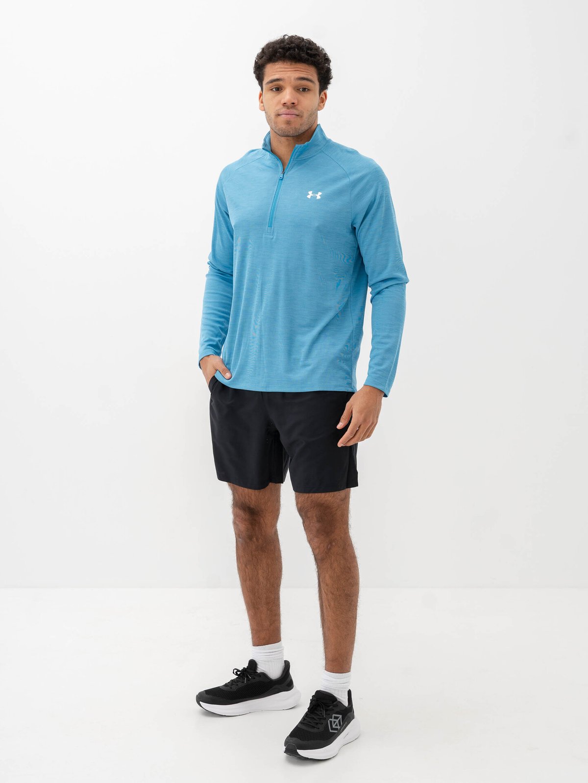 Under Armour Tech Textured 1/2 Zip Ether Blue / White
