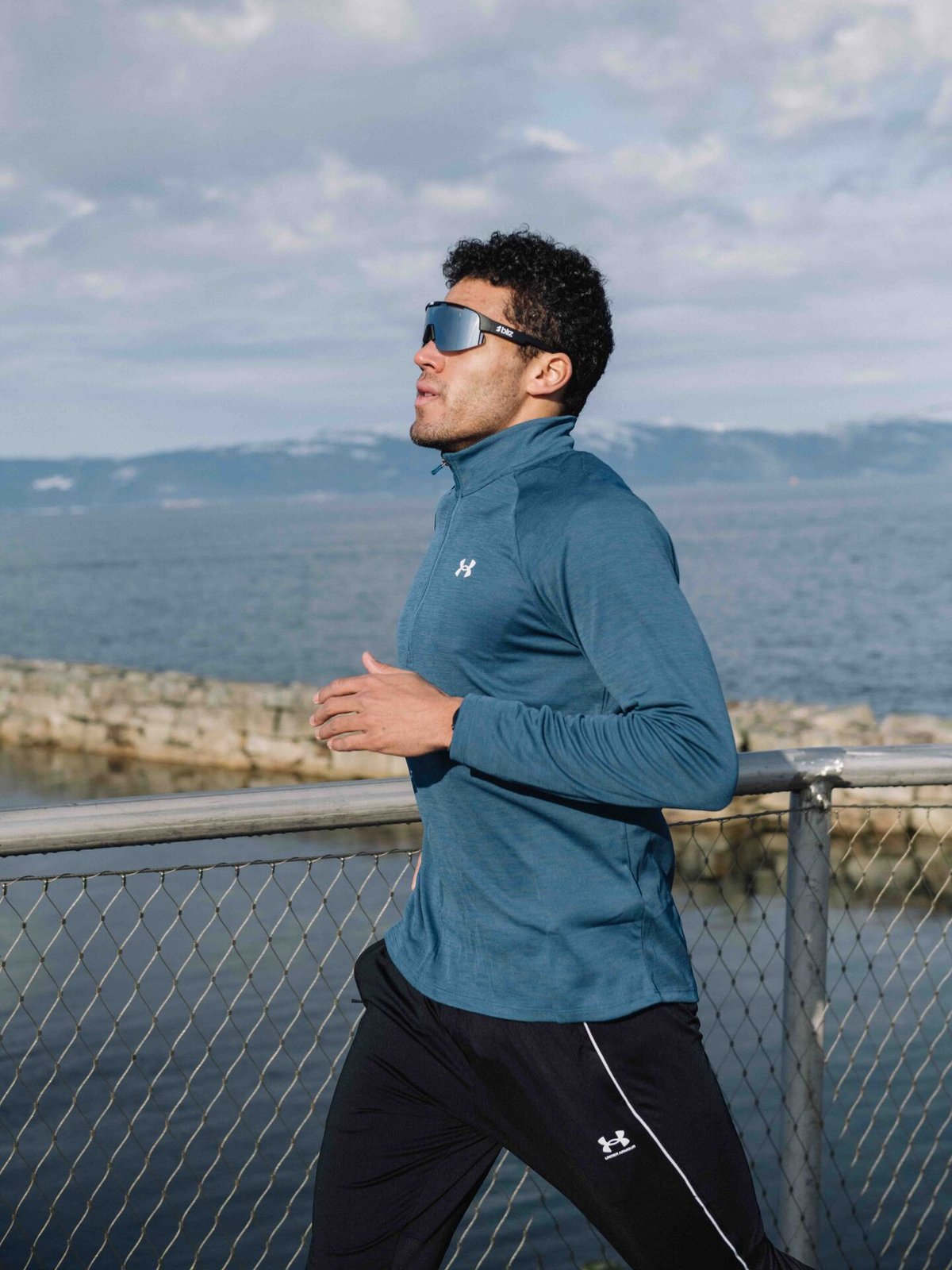 Under Armour Tech Textured 1/2 Zip Wham Blue / White